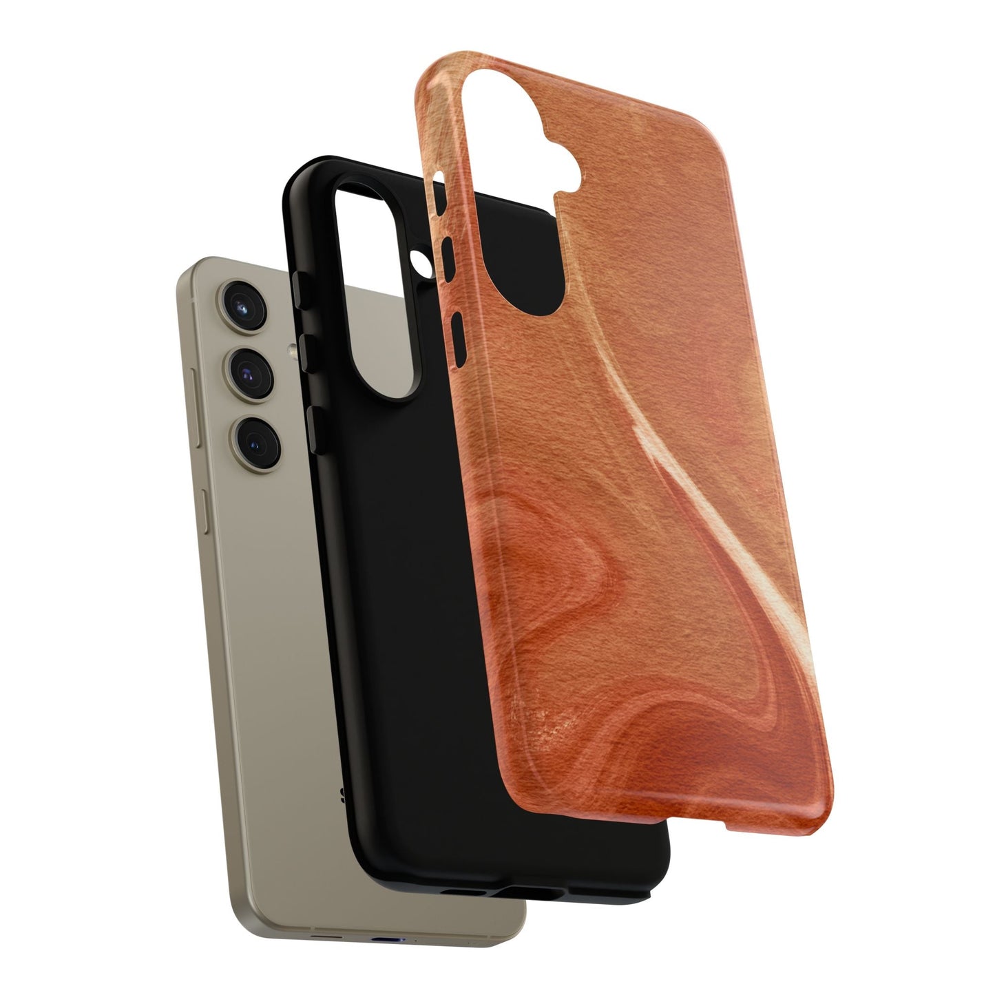 Earthy Terracotta Swirl Samsung Galaxy Case – Warm Marble Texture Design - BOGO Cases