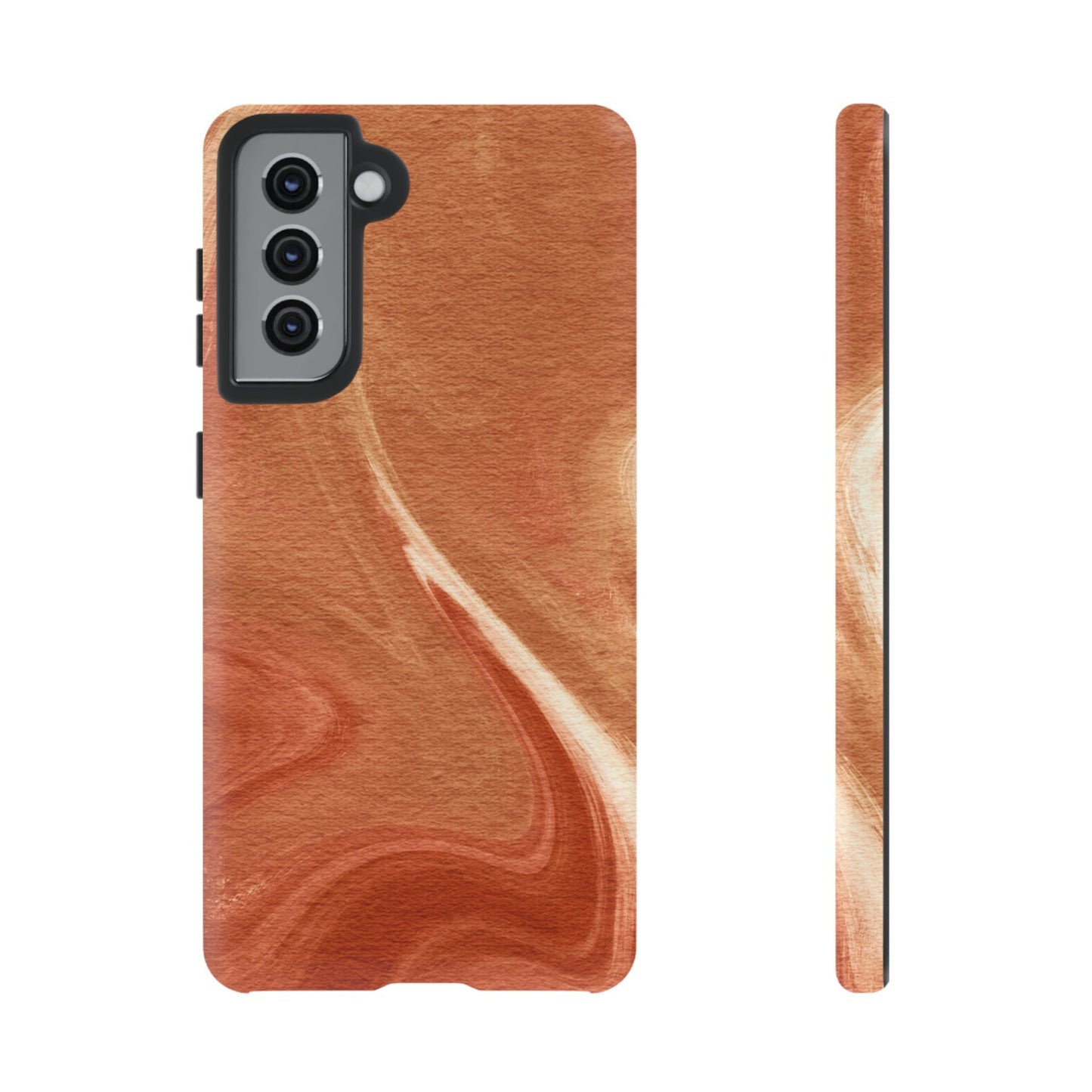Earthy Terracotta Swirl Samsung Galaxy Case – Warm Marble Texture Design - BOGO Cases