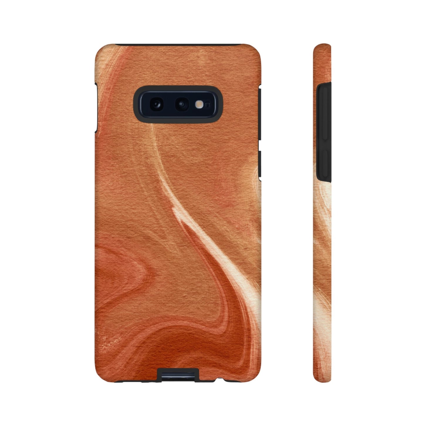 Earthy Terracotta Swirl Samsung Galaxy Case – Warm Marble Texture Design - BOGO Cases