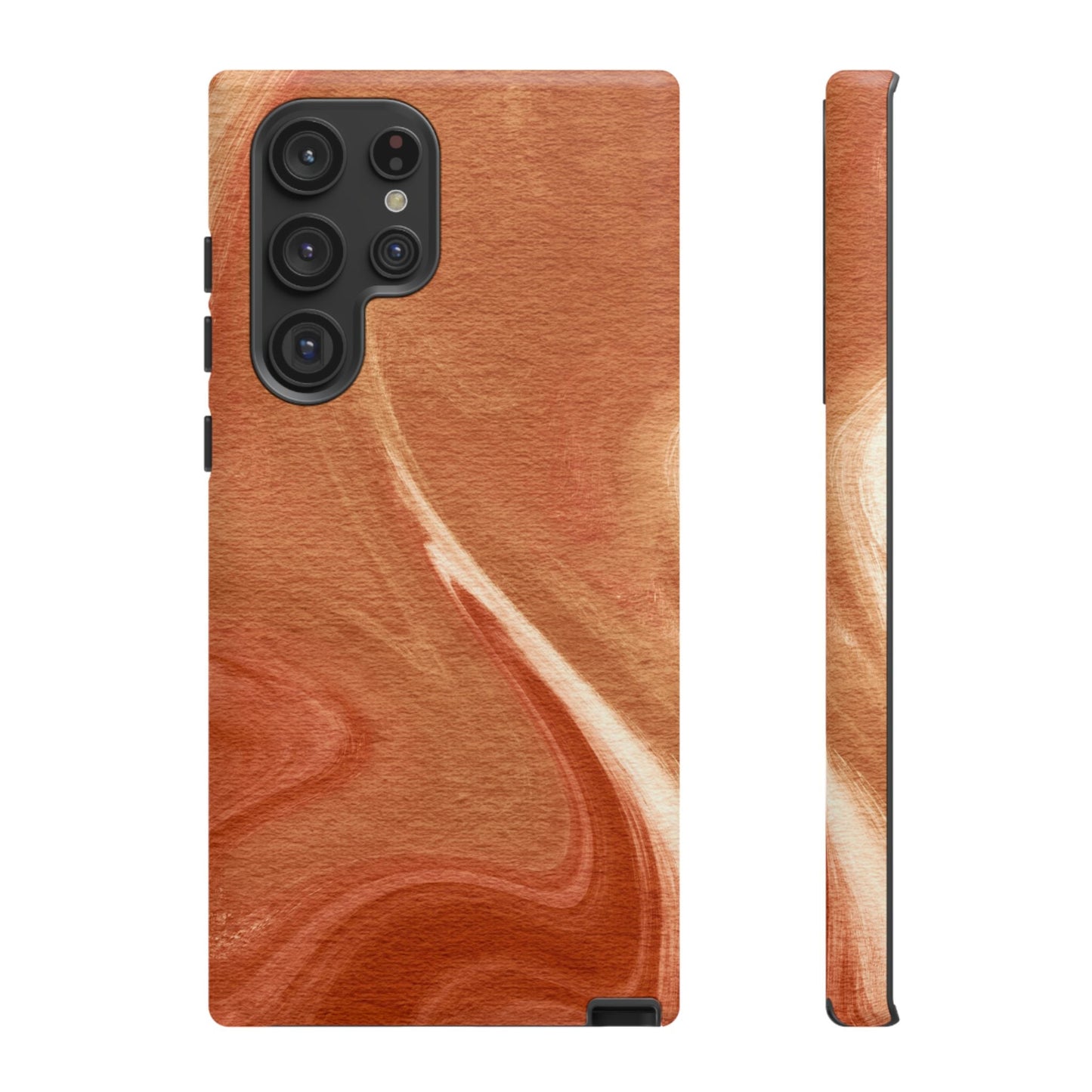 Earthy Terracotta Swirl Samsung Galaxy Case – Warm Marble Texture Design - BOGO Cases