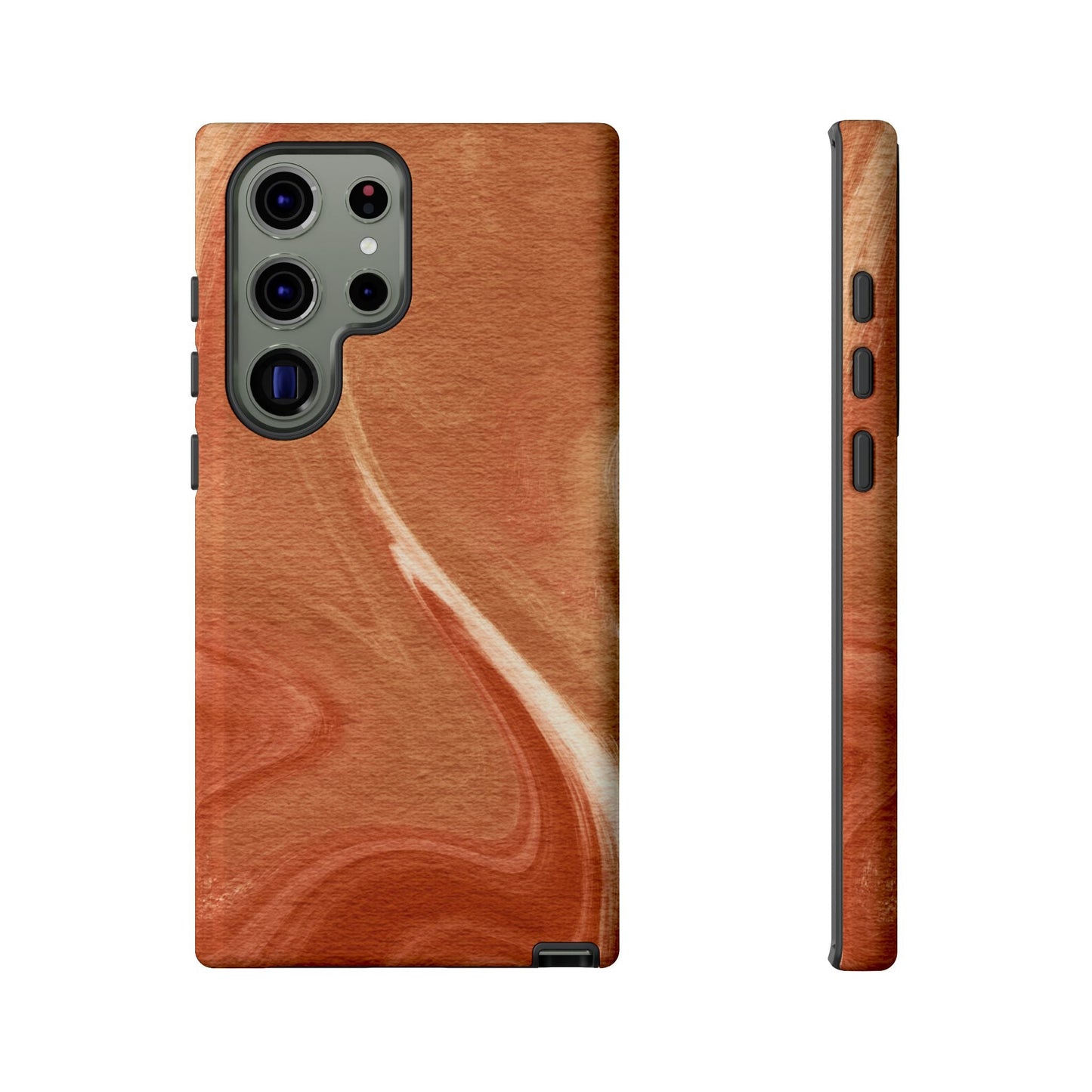 Earthy Terracotta Swirl Samsung Galaxy Case – Warm Marble Texture Design - BOGO Cases