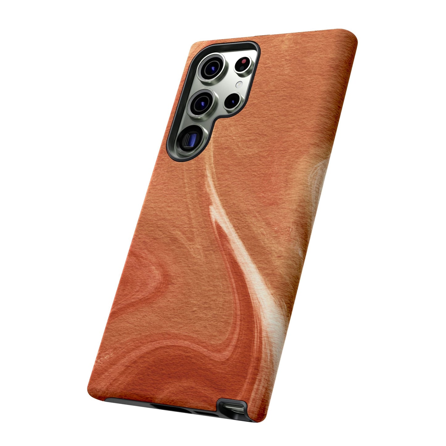 Earthy Terracotta Swirl Samsung Galaxy Case – Warm Marble Texture Design - BOGO Cases