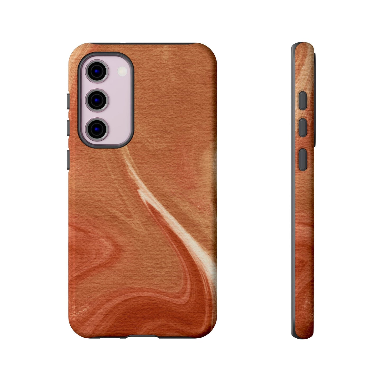 Earthy Terracotta Swirl Samsung Galaxy Case – Warm Marble Texture Design - BOGO Cases