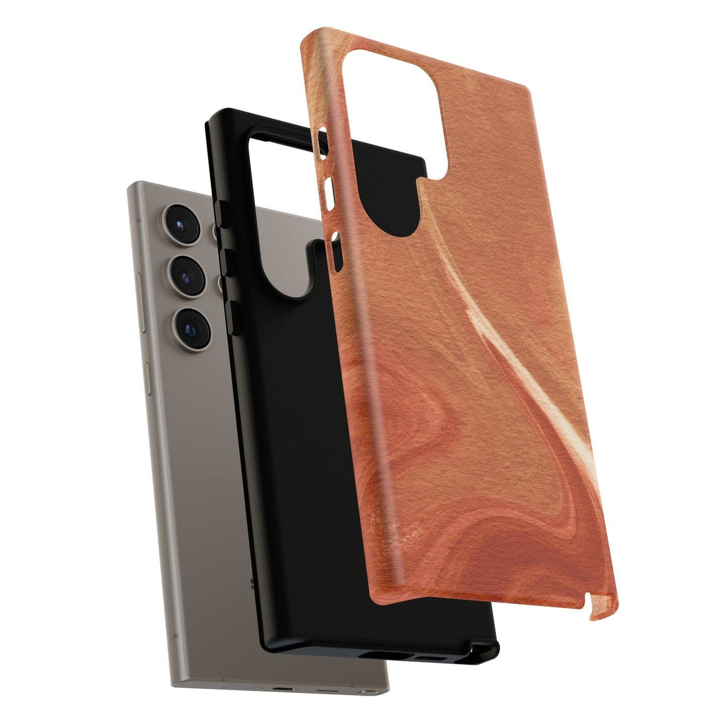 Earthy Terracotta Swirl Samsung Galaxy Case – Warm Marble Texture Design - BOGO Cases