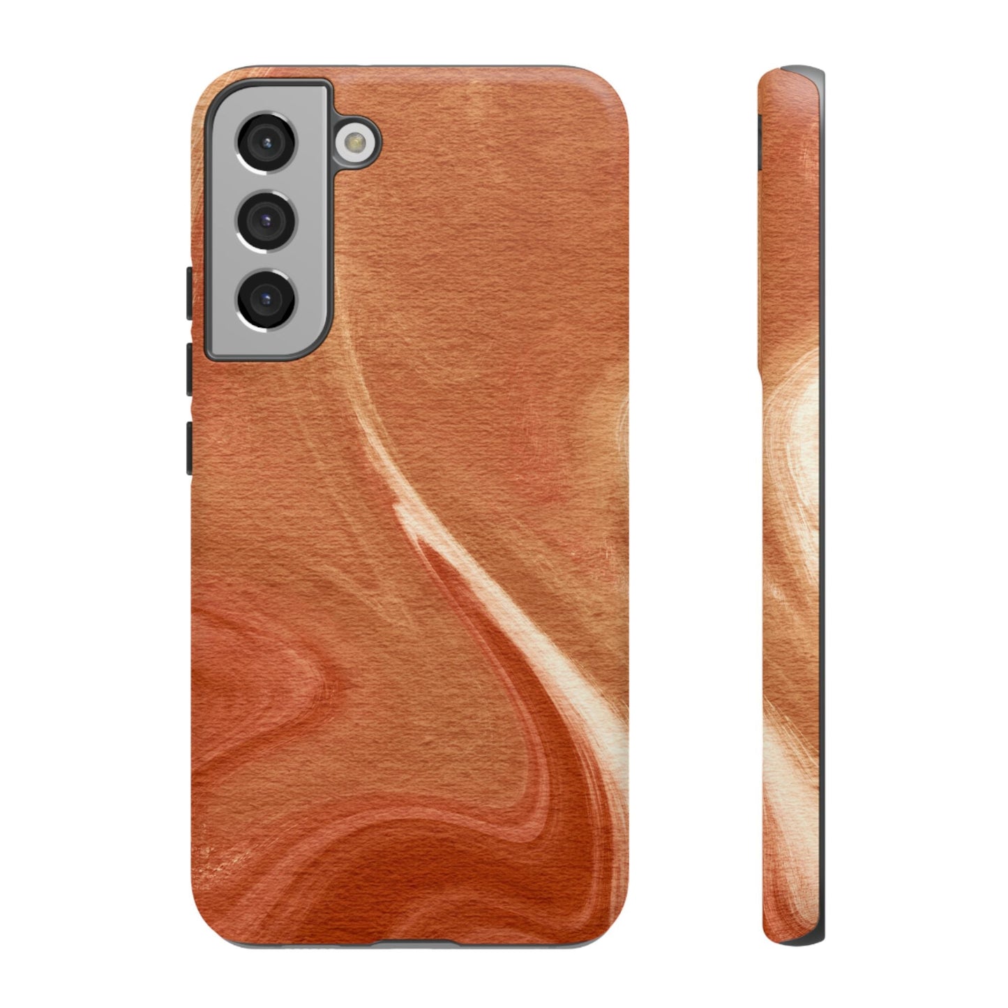 Earthy Terracotta Swirl Samsung Galaxy Case – Warm Marble Texture Design - BOGO Cases