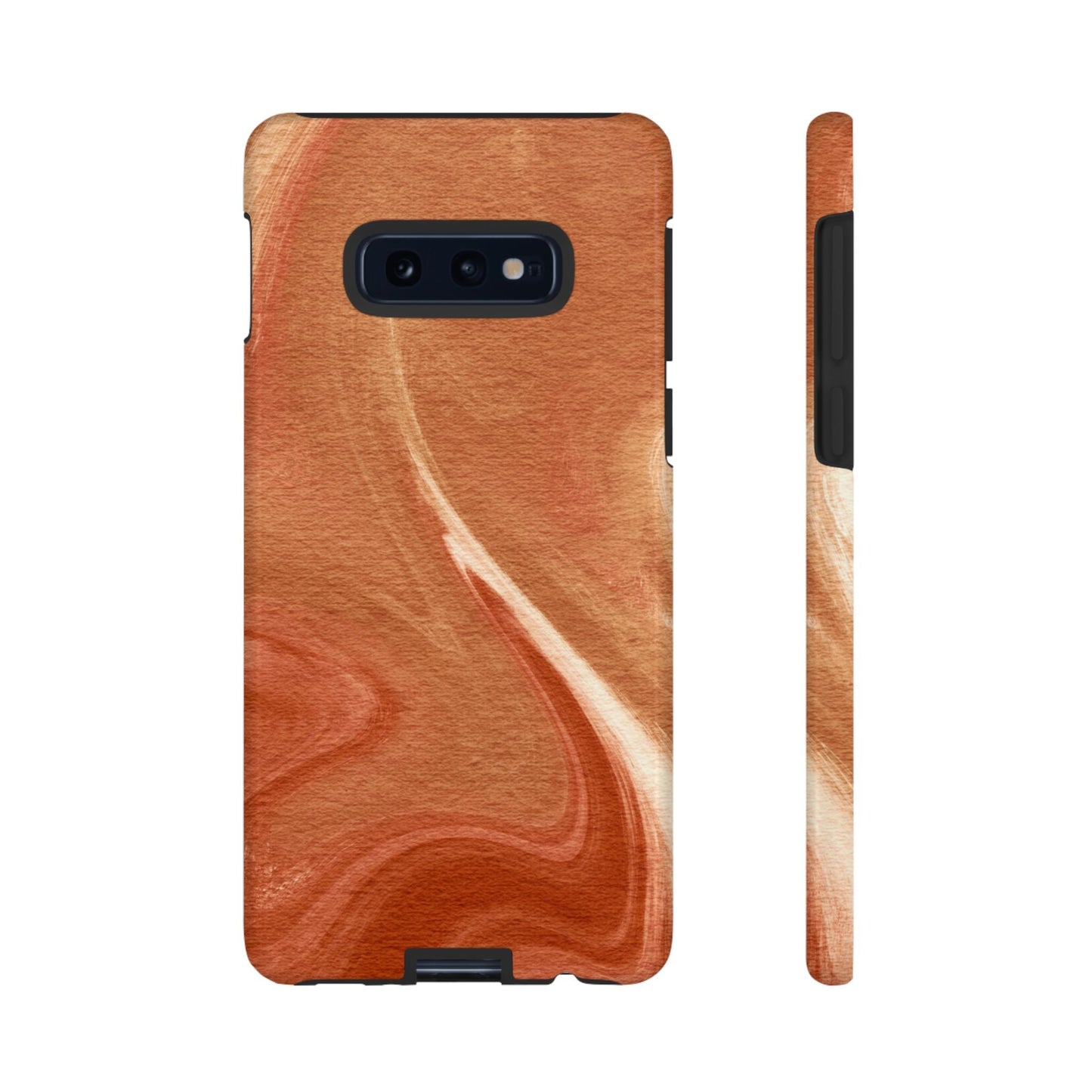 Earthy Terracotta Swirl Samsung Galaxy Case – Warm Marble Texture Design - BOGO Cases