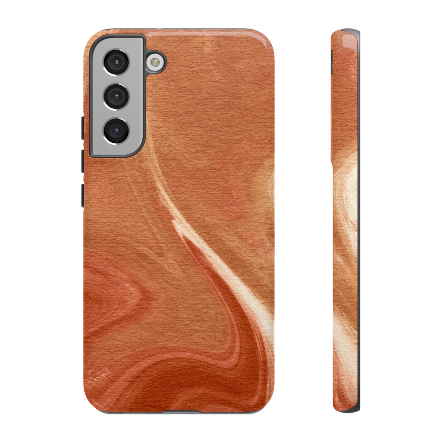Earthy Terracotta Swirl Samsung Galaxy Case – Warm Marble Texture Design - BOGO Cases