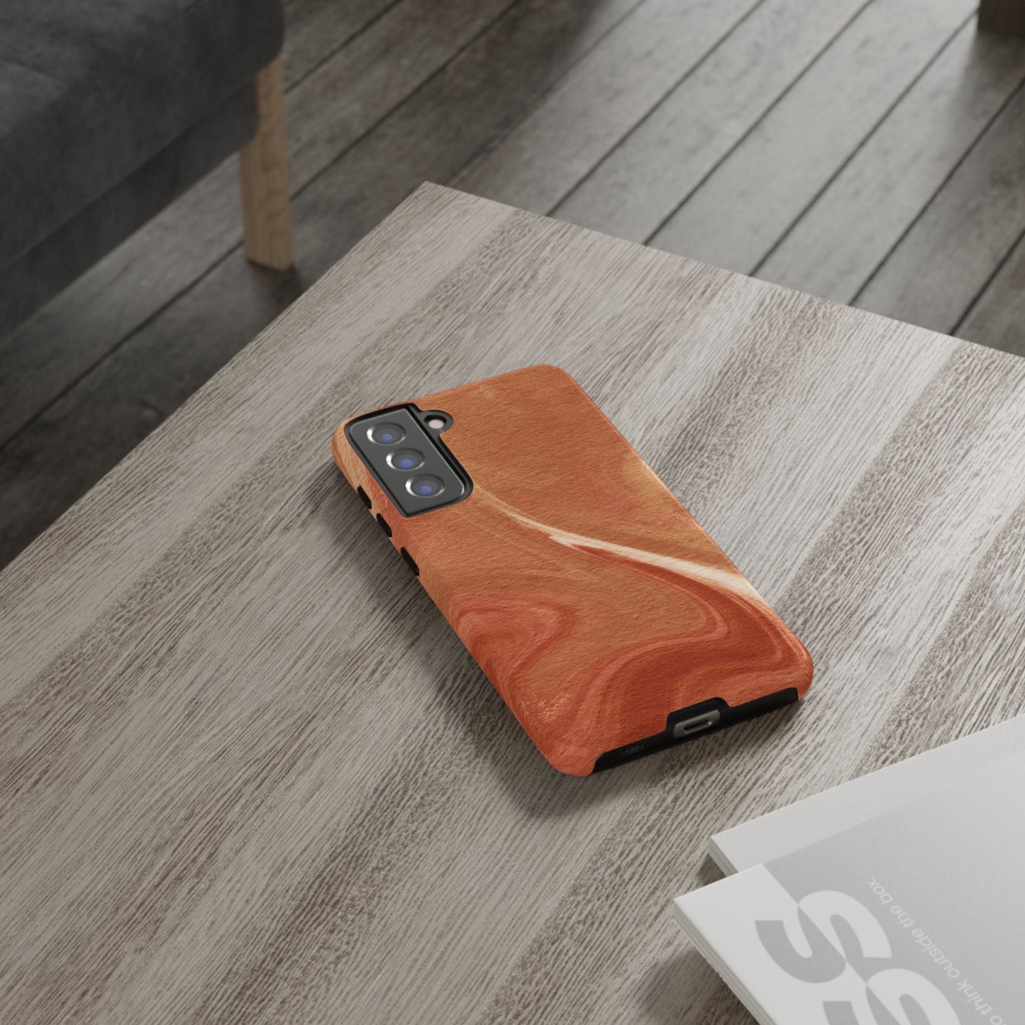 Earthy Terracotta Swirl Samsung Galaxy Case – Warm Marble Texture Design - BOGO Cases