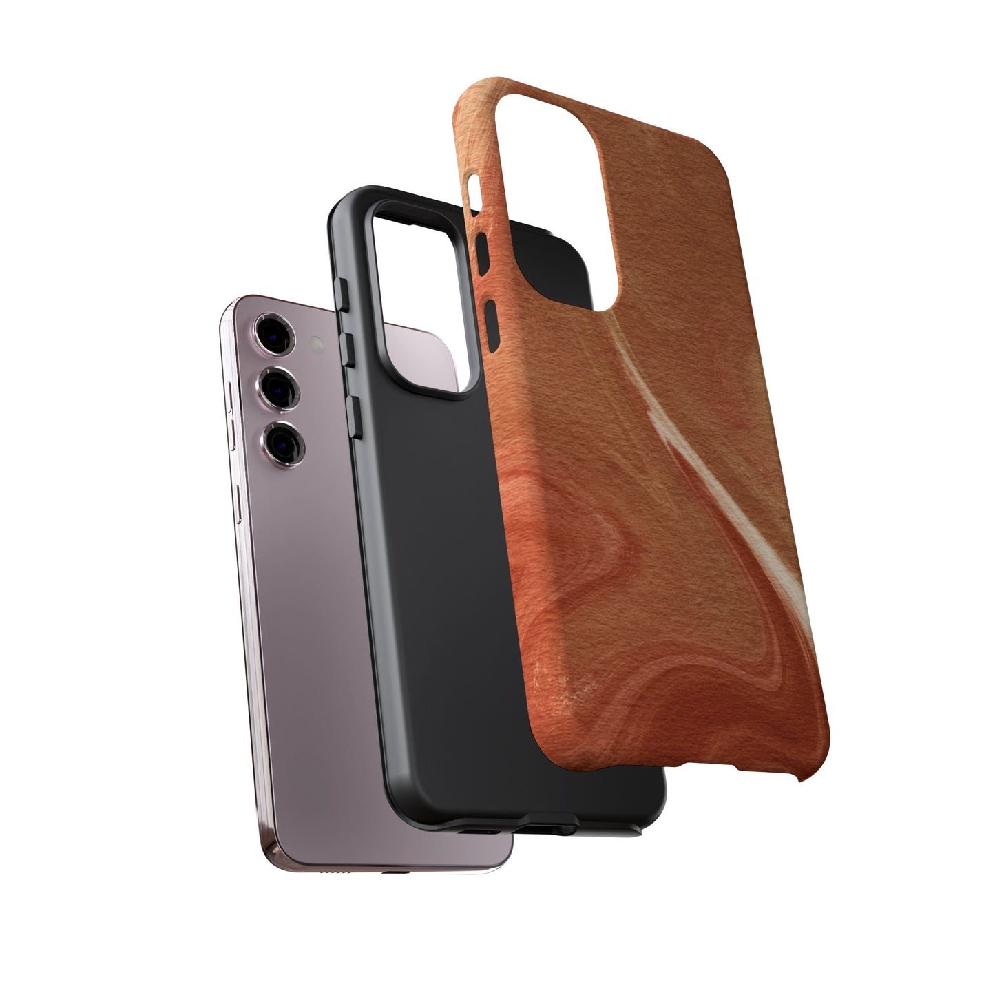 Earthy Terracotta Swirl Samsung Galaxy Case – Warm Marble Texture Design - BOGO Cases