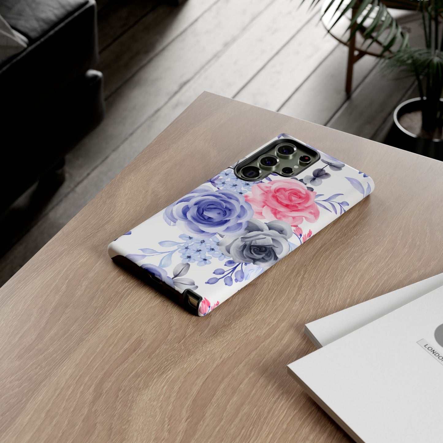 Elegant Blue Floral Watercolor Design – Samsung Galaxy Case - BOGO Cases