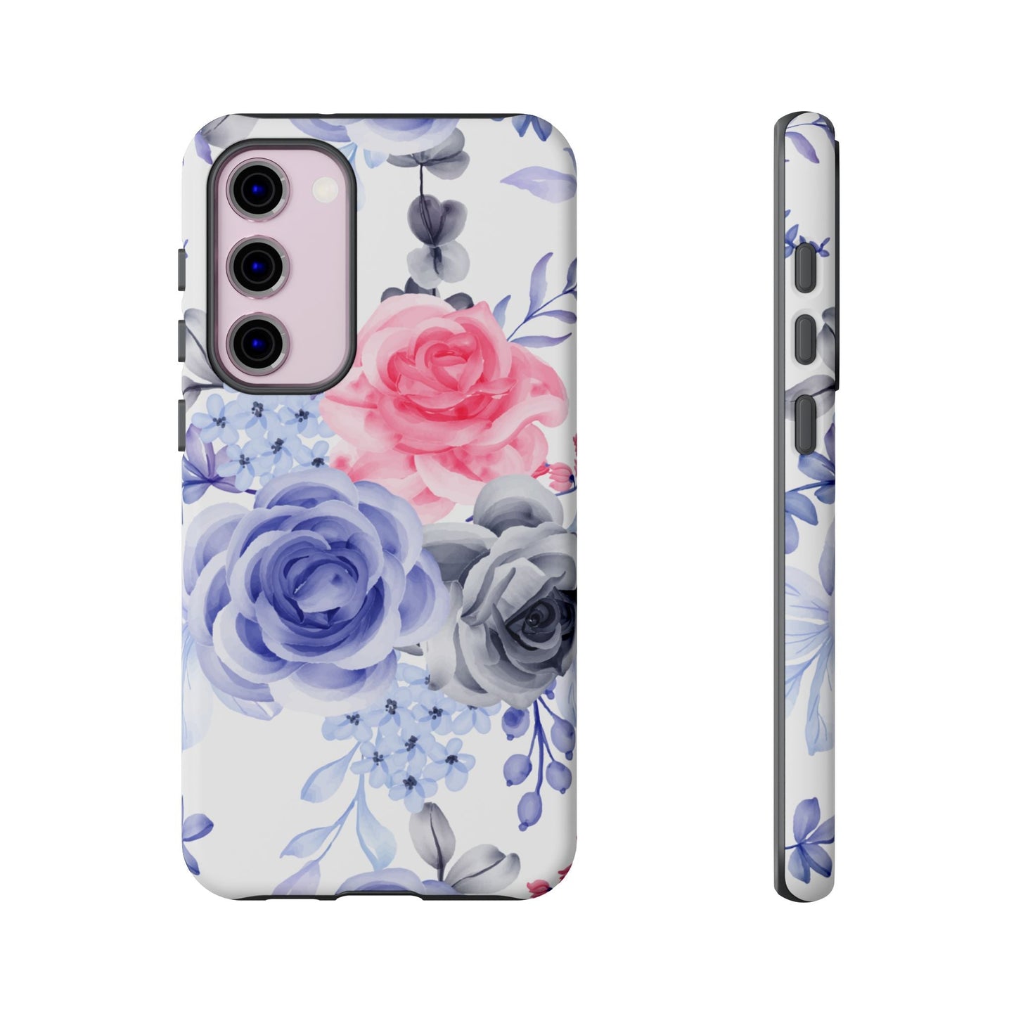 Elegant Blue Floral Watercolor Design – Samsung Galaxy Case - BOGO Cases