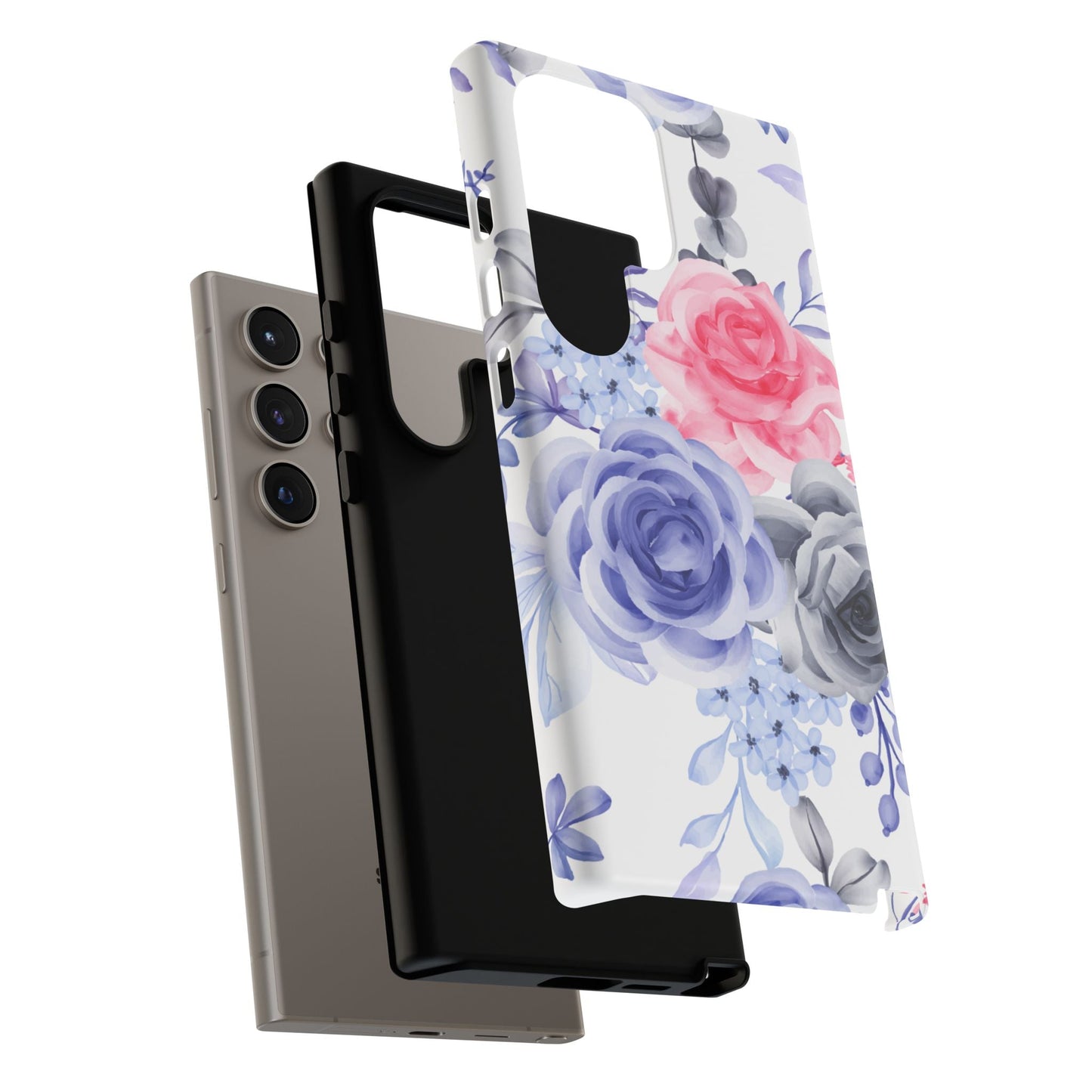 Elegant Blue Floral Watercolor Design – Samsung Galaxy Case - BOGO Cases