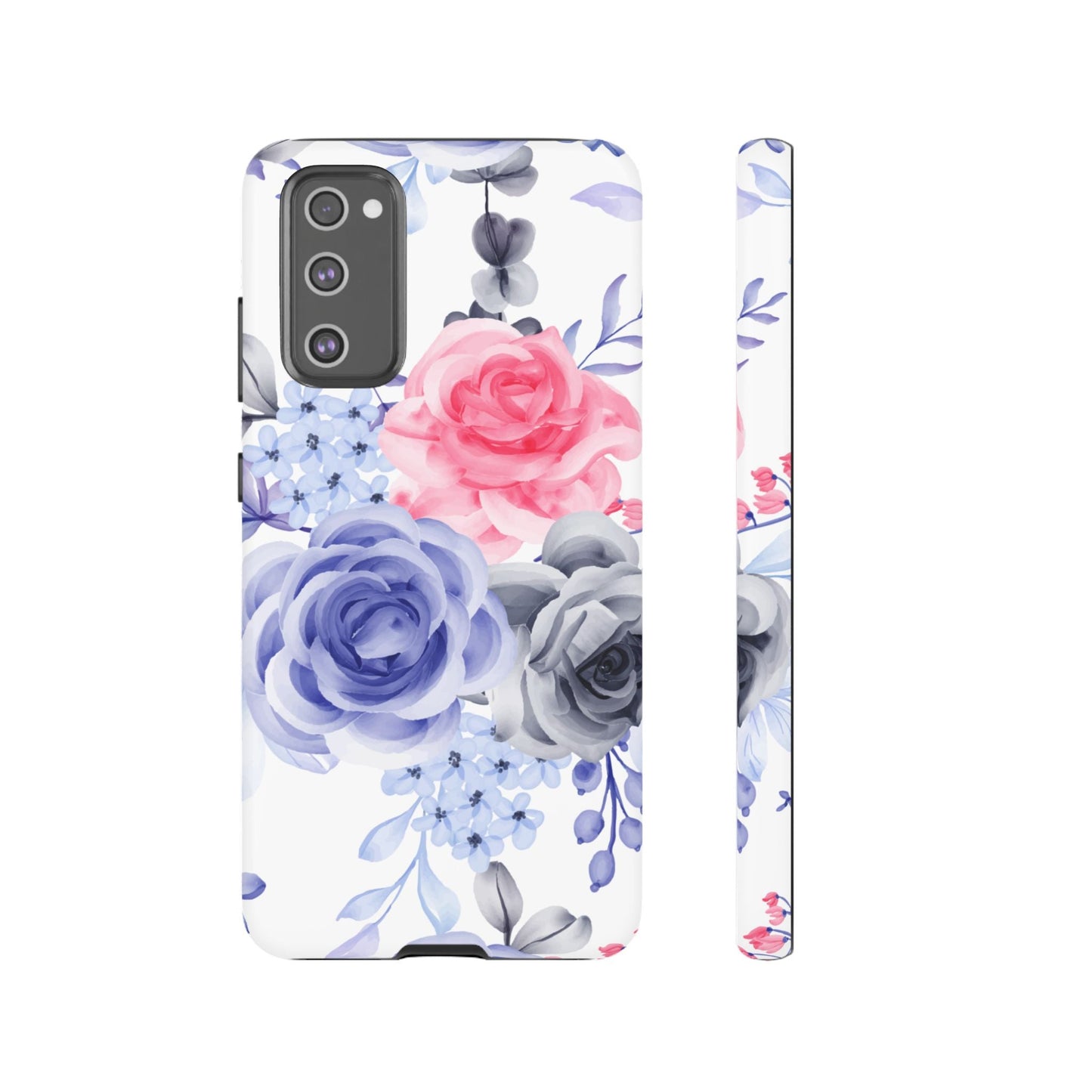 Elegant Blue Floral Watercolor Design – Samsung Galaxy Case - BOGO Cases