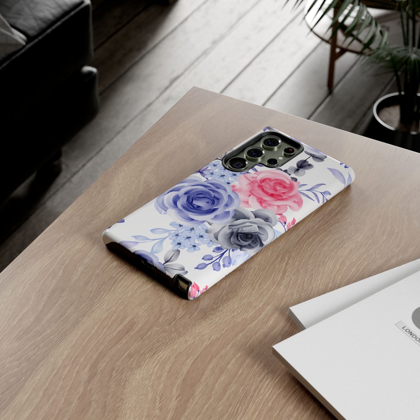 Elegant Blue Floral Watercolor Design – Samsung Galaxy Case - BOGO Cases