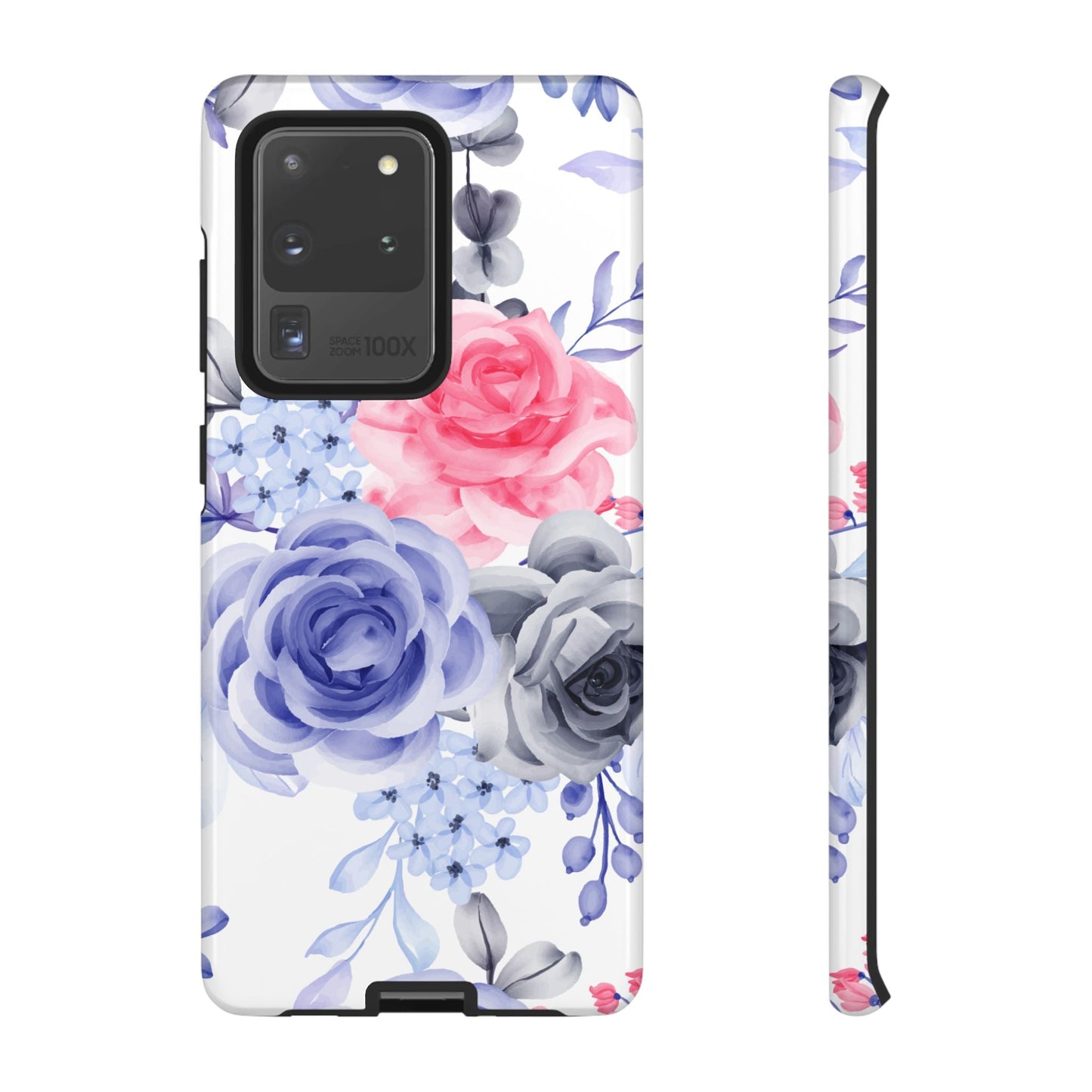 Elegant Blue Floral Watercolor Design – Samsung Galaxy Case - BOGO Cases