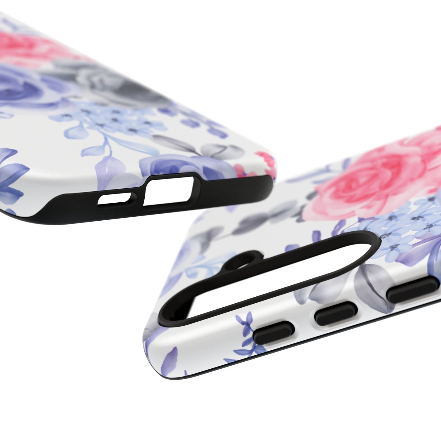 Elegant Blue Floral Watercolor Design – Samsung Galaxy Case - BOGO Cases