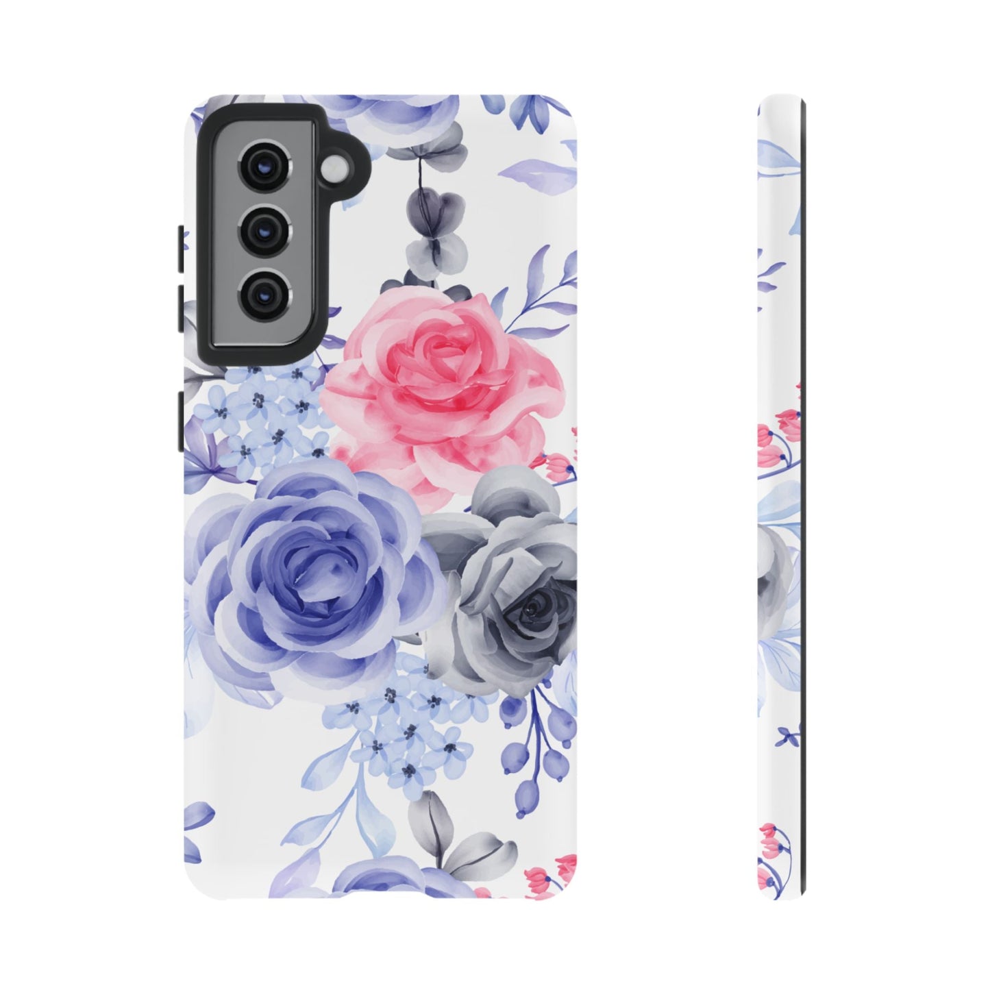 Elegant Blue Floral Watercolor Design – Samsung Galaxy Case - BOGO Cases