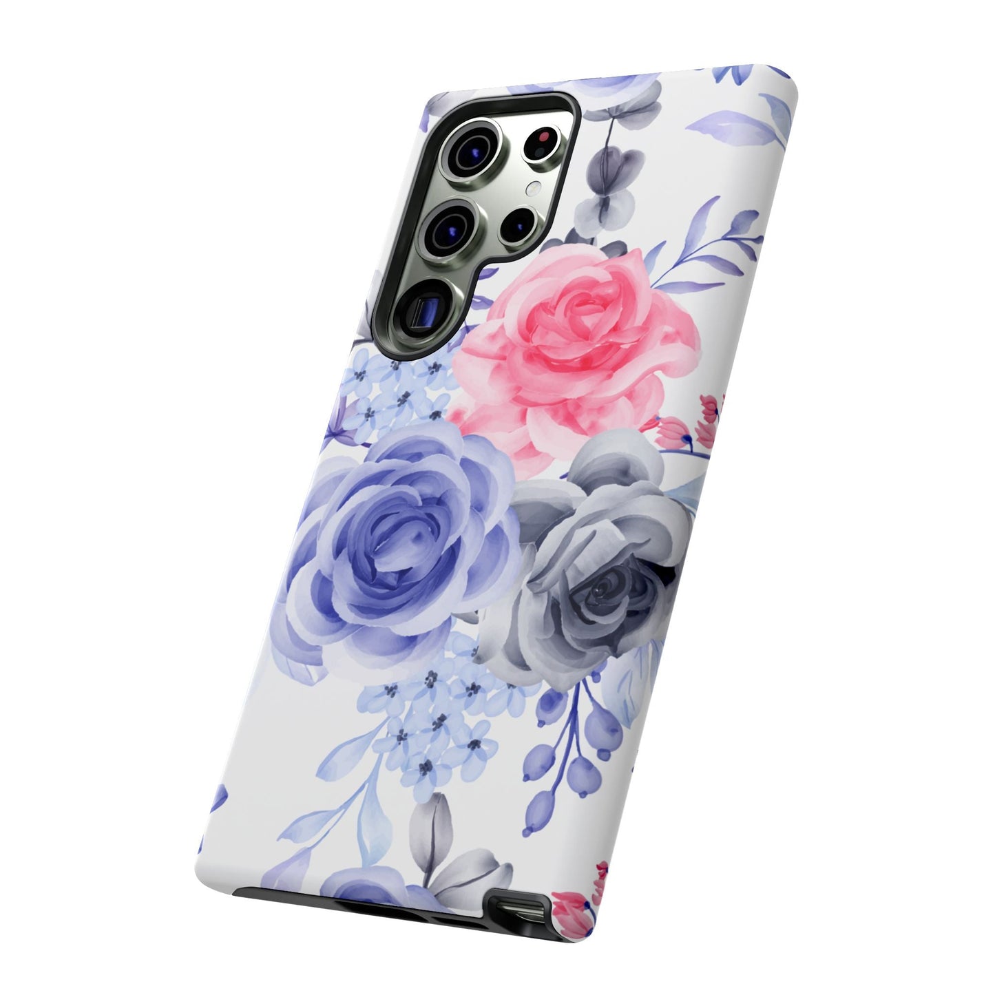 Elegant Blue Floral Watercolor Design – Samsung Galaxy Case - BOGO Cases