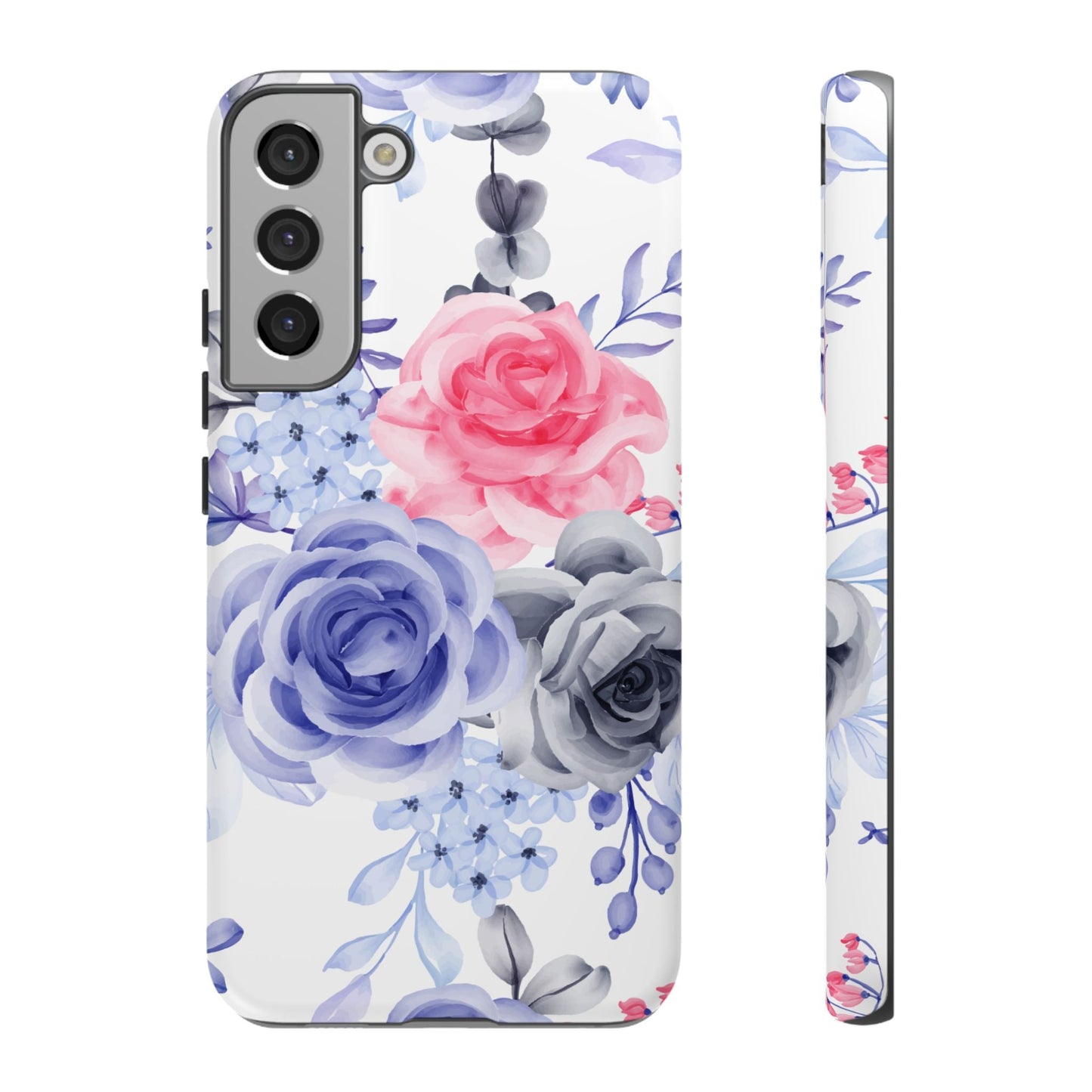 Elegant Blue Floral Watercolor Design – Samsung Galaxy Case - BOGO Cases