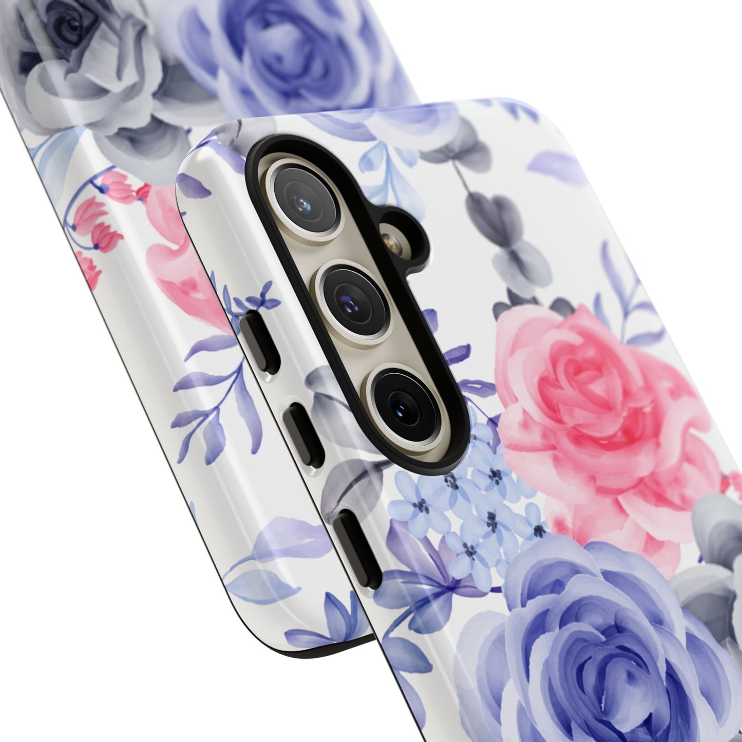 Elegant Blue Floral Watercolor Design – Samsung Galaxy Case - BOGO Cases