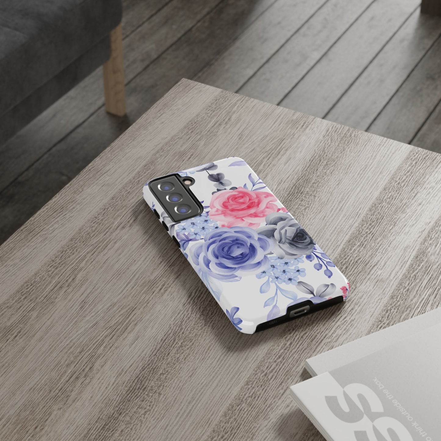 Elegant Blue Floral Watercolor Design – Samsung Galaxy Case - BOGO Cases