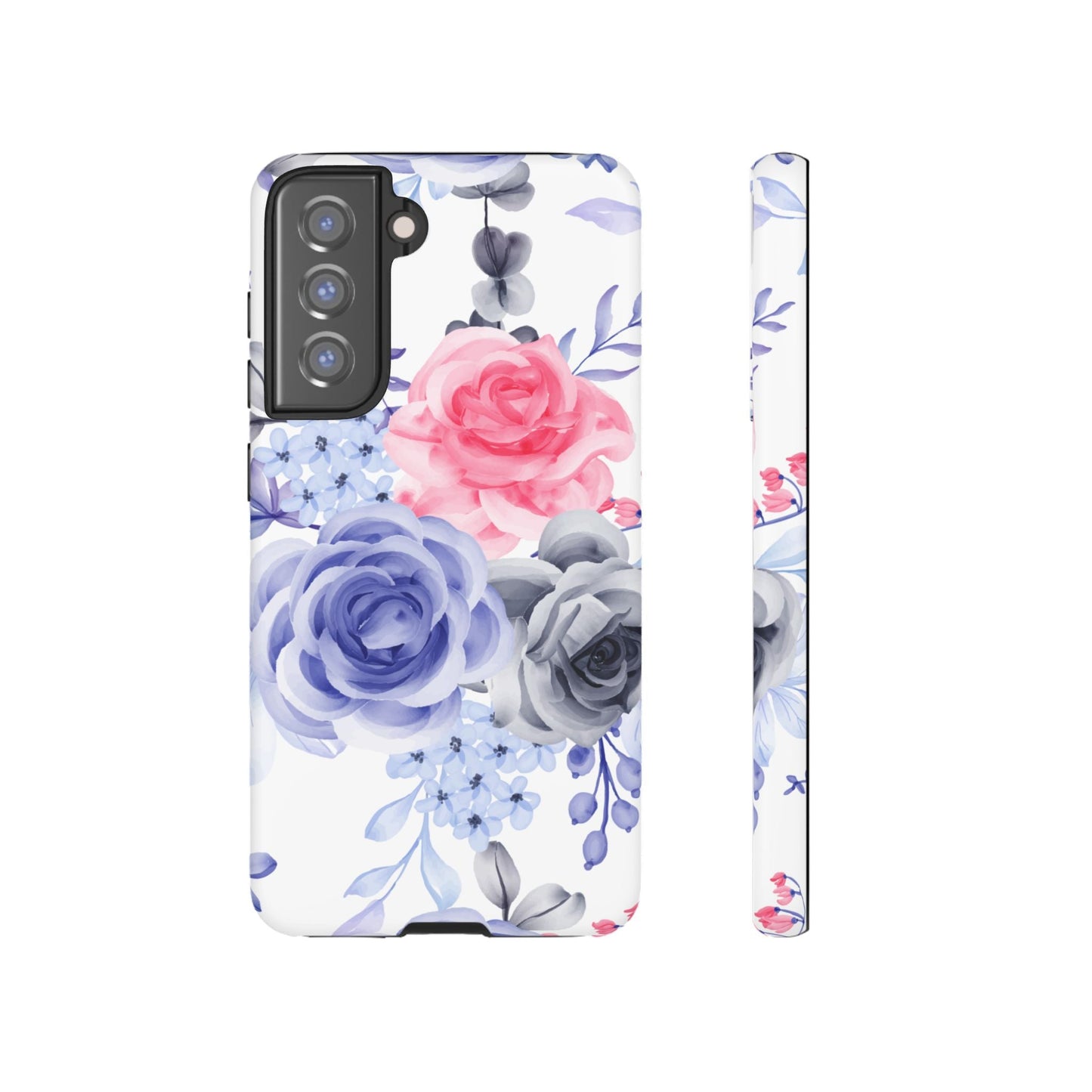 Elegant Blue Floral Watercolor Design – Samsung Galaxy Case - BOGO Cases