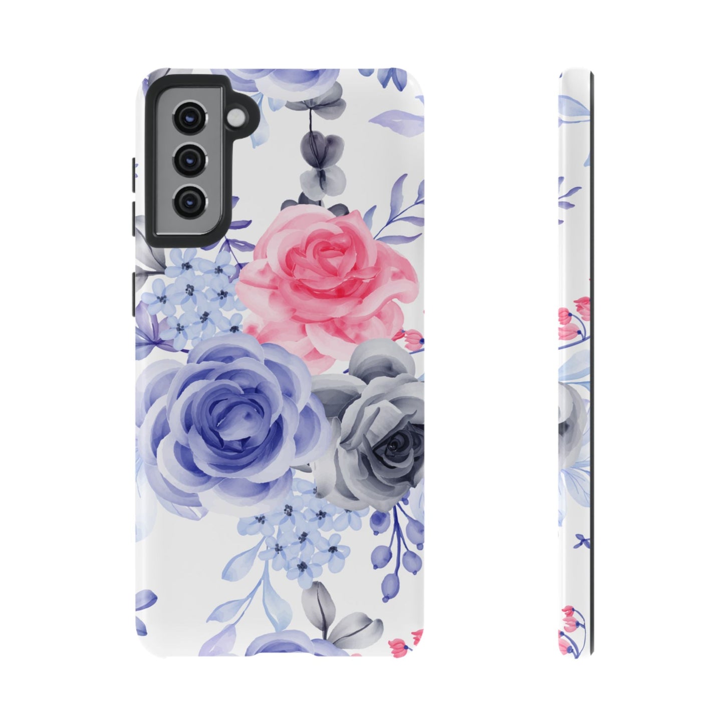 Elegant Blue Floral Watercolor Design – Samsung Galaxy Case - BOGO Cases