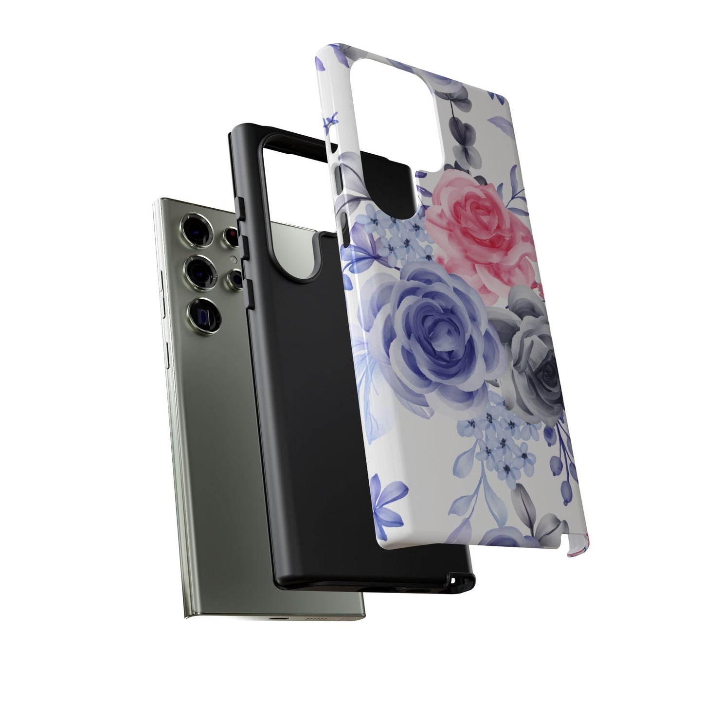 Elegant Blue Floral Watercolor Design – Samsung Galaxy Case - BOGO Cases