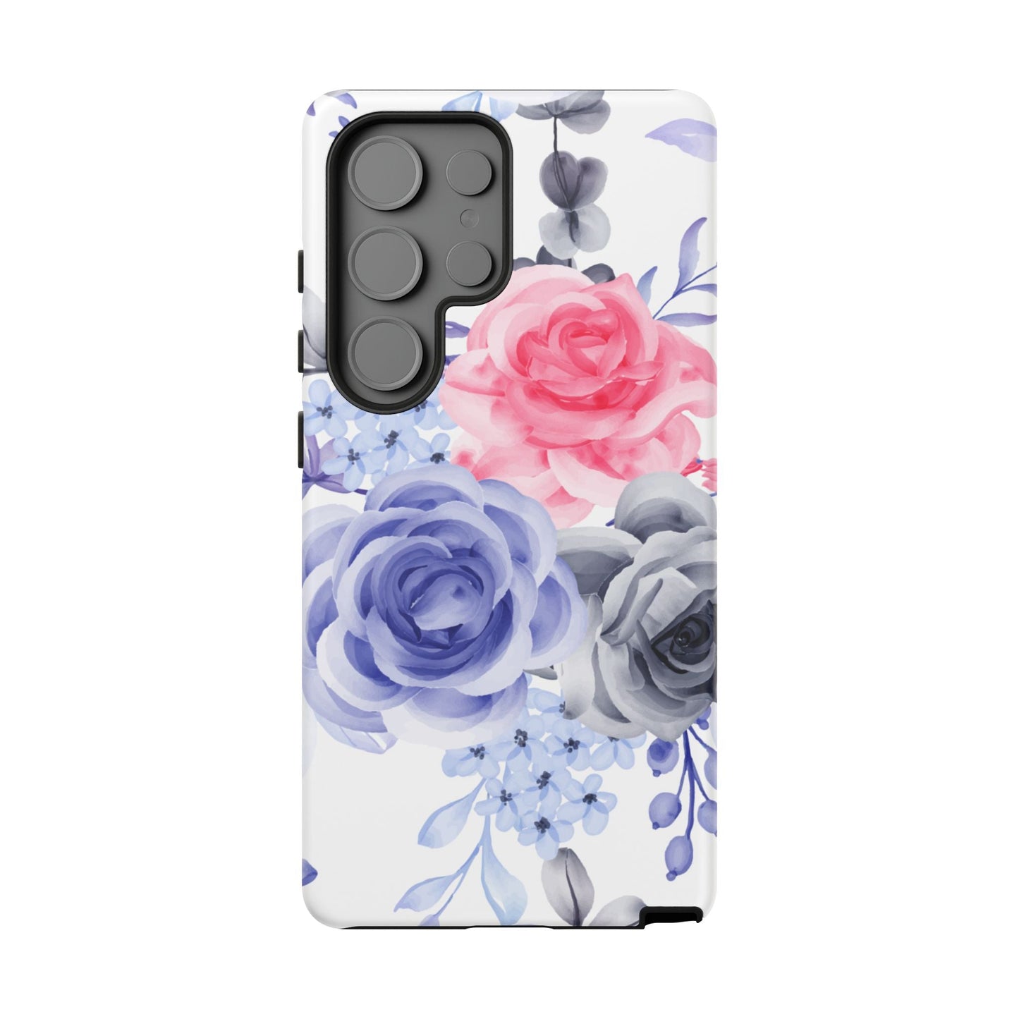 Elegant Blue Floral Watercolor Design – Samsung Galaxy Case - BOGO Cases