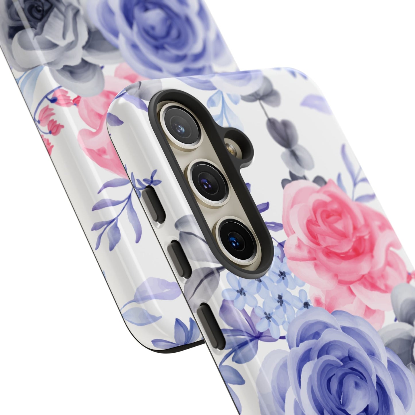 Elegant Blue Floral Watercolor Design – Samsung Galaxy Case - BOGO Cases