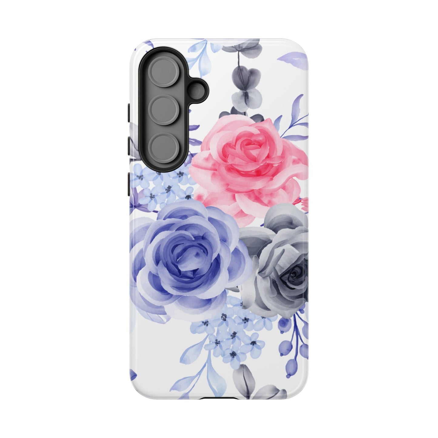Elegant Blue Floral Watercolor Design – Samsung Galaxy Case - BOGO Cases