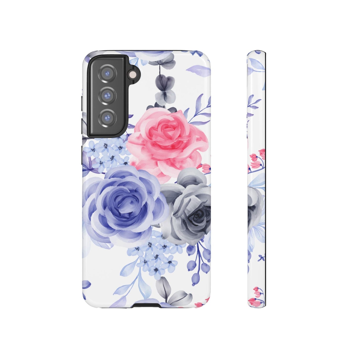 Elegant Blue Floral Watercolor Design – Samsung Galaxy Case - BOGO Cases