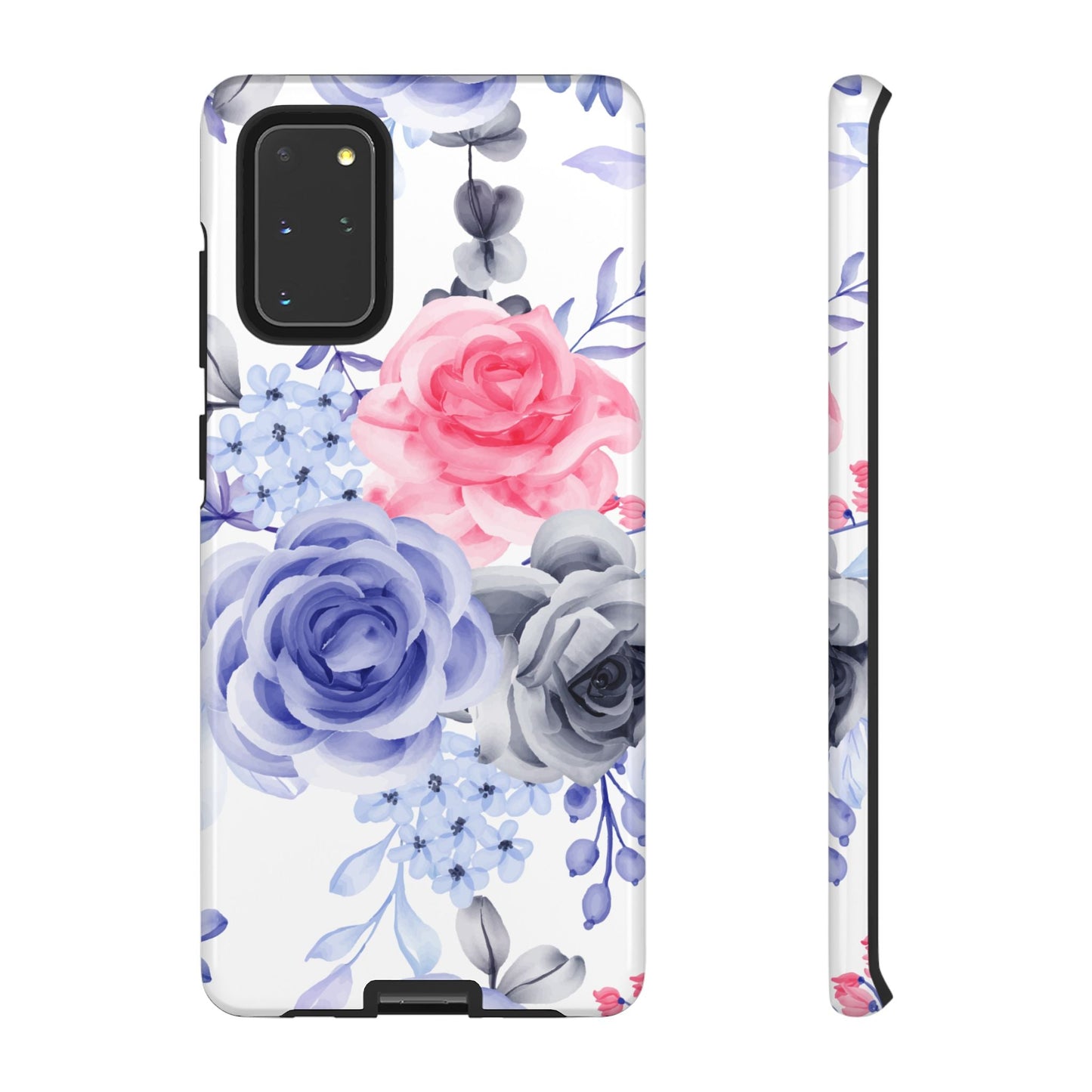 Elegant Blue Floral Watercolor Design – Samsung Galaxy Case - BOGO Cases