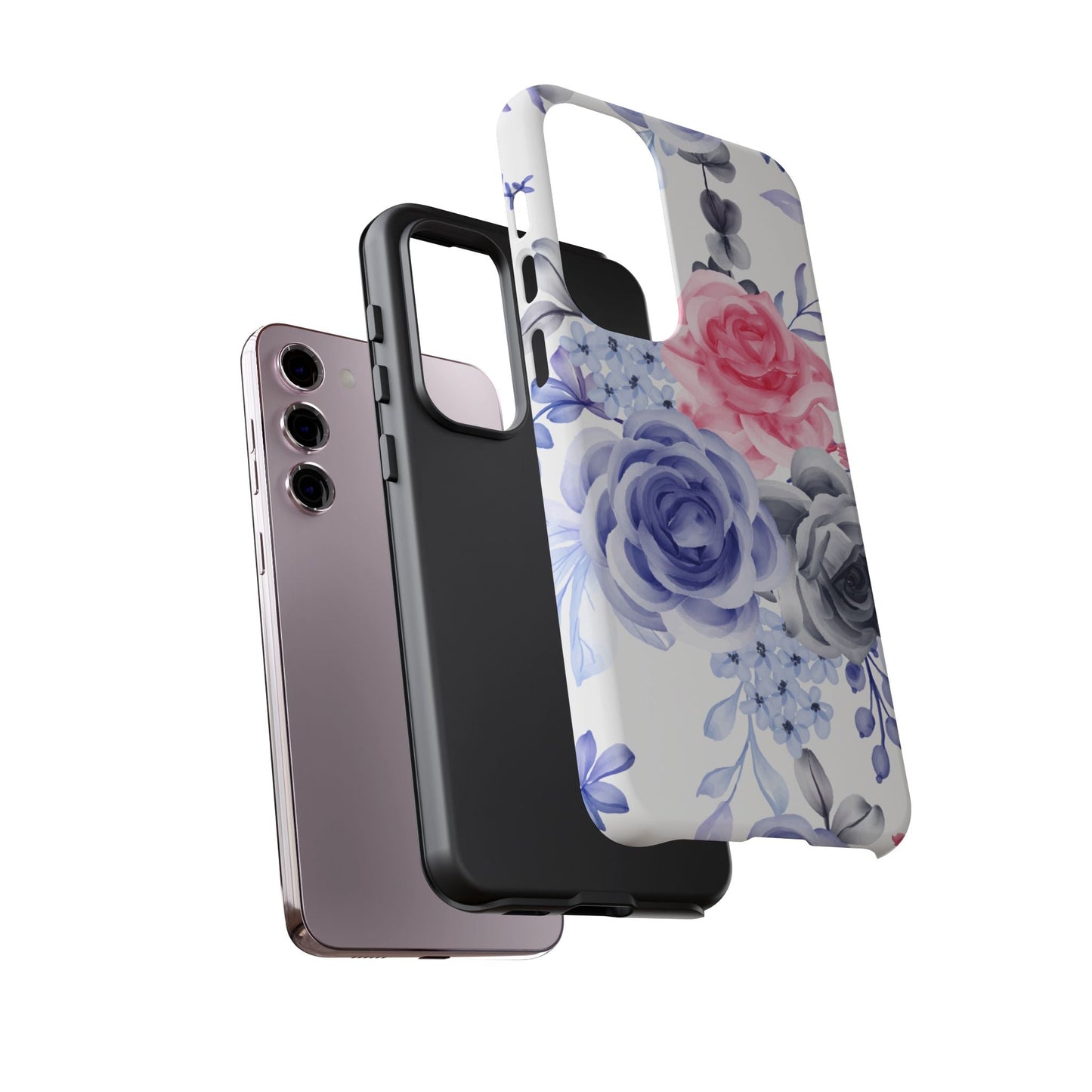 Elegant Blue Floral Watercolor Design – Samsung Galaxy Case - BOGO Cases