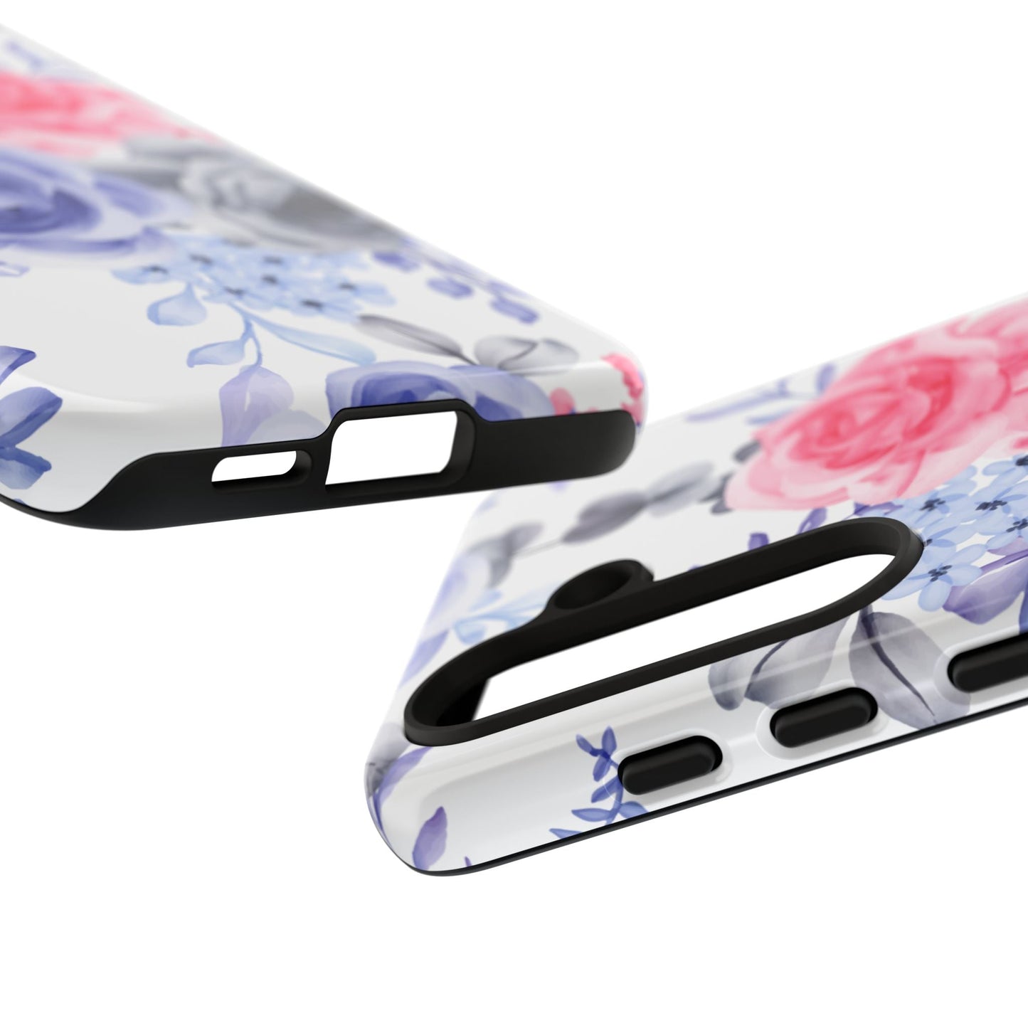 Elegant Blue Floral Watercolor Design – Samsung Galaxy Case - BOGO Cases