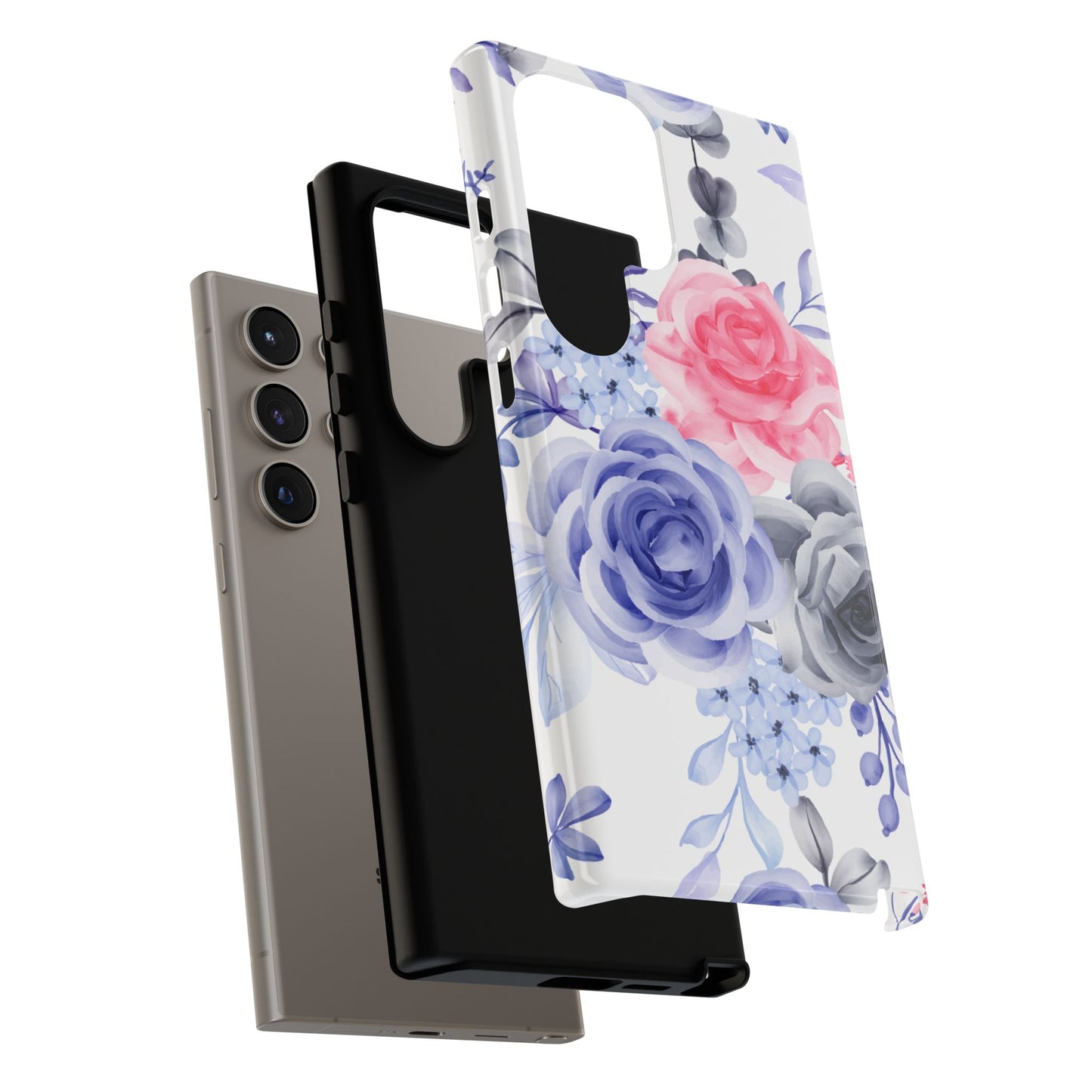 Elegant Blue Floral Watercolor Design – Samsung Galaxy Case - BOGO Cases