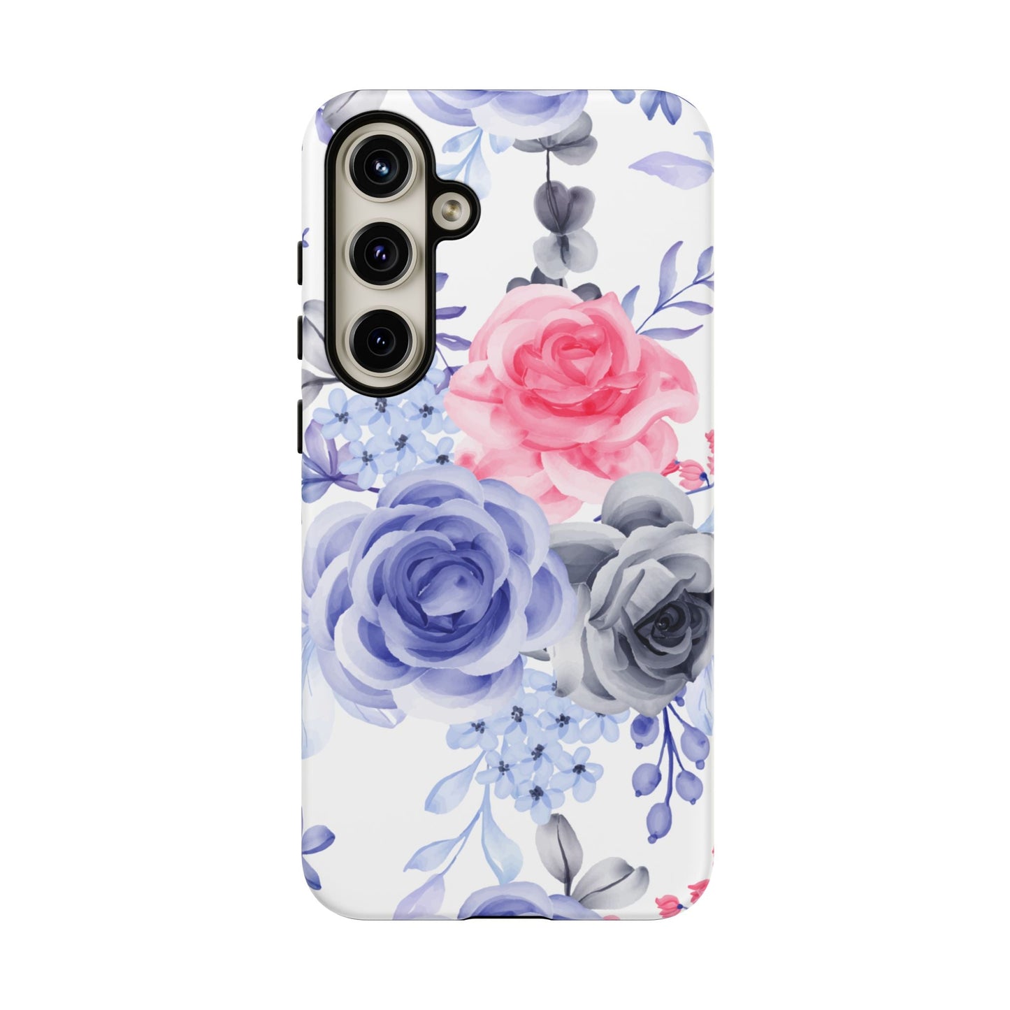 Elegant Blue Floral Watercolor Design – Samsung Galaxy Case - BOGO Cases