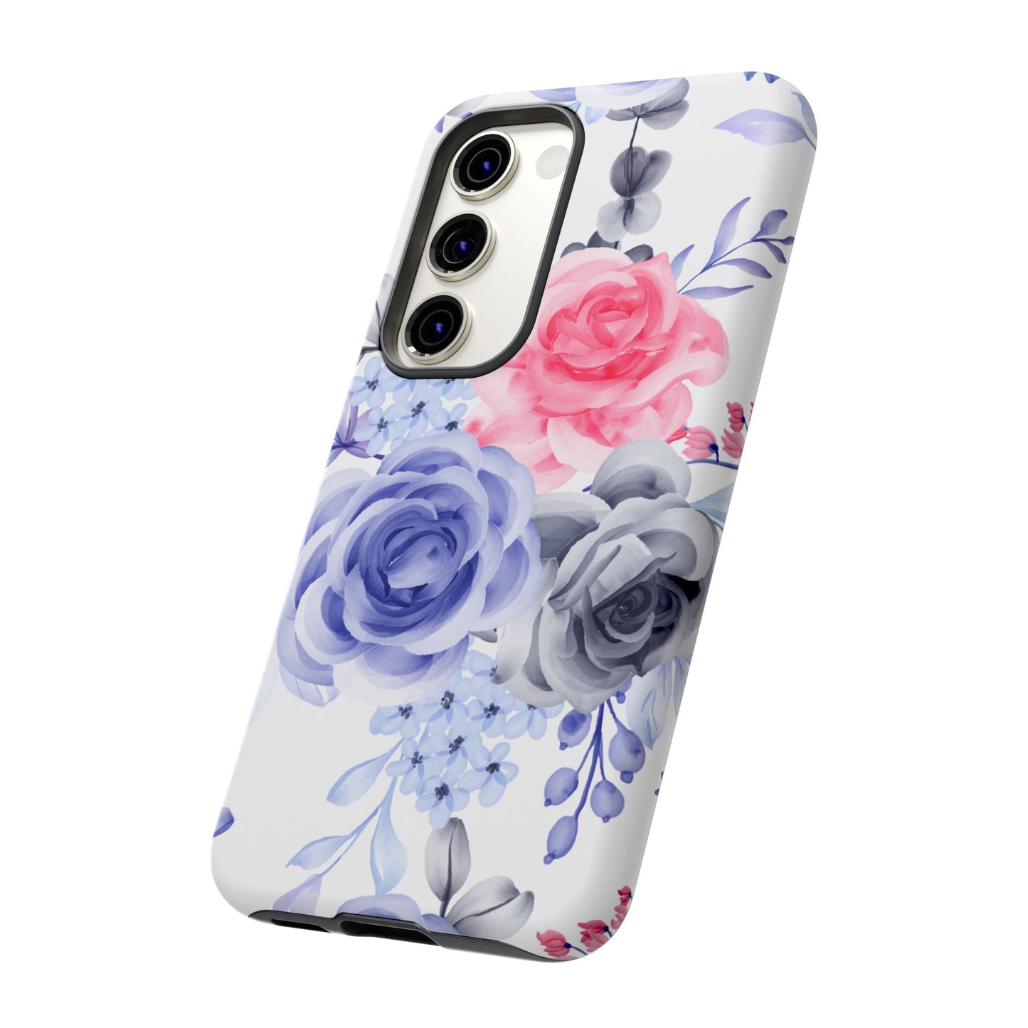 Elegant Blue Floral Watercolor Design – Samsung Galaxy Case - BOGO Cases