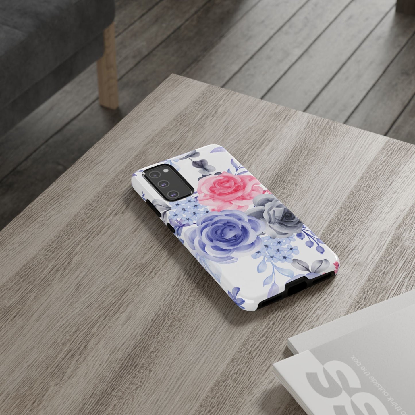 Elegant Blue Floral Watercolor Design – Samsung Galaxy Case - BOGO Cases