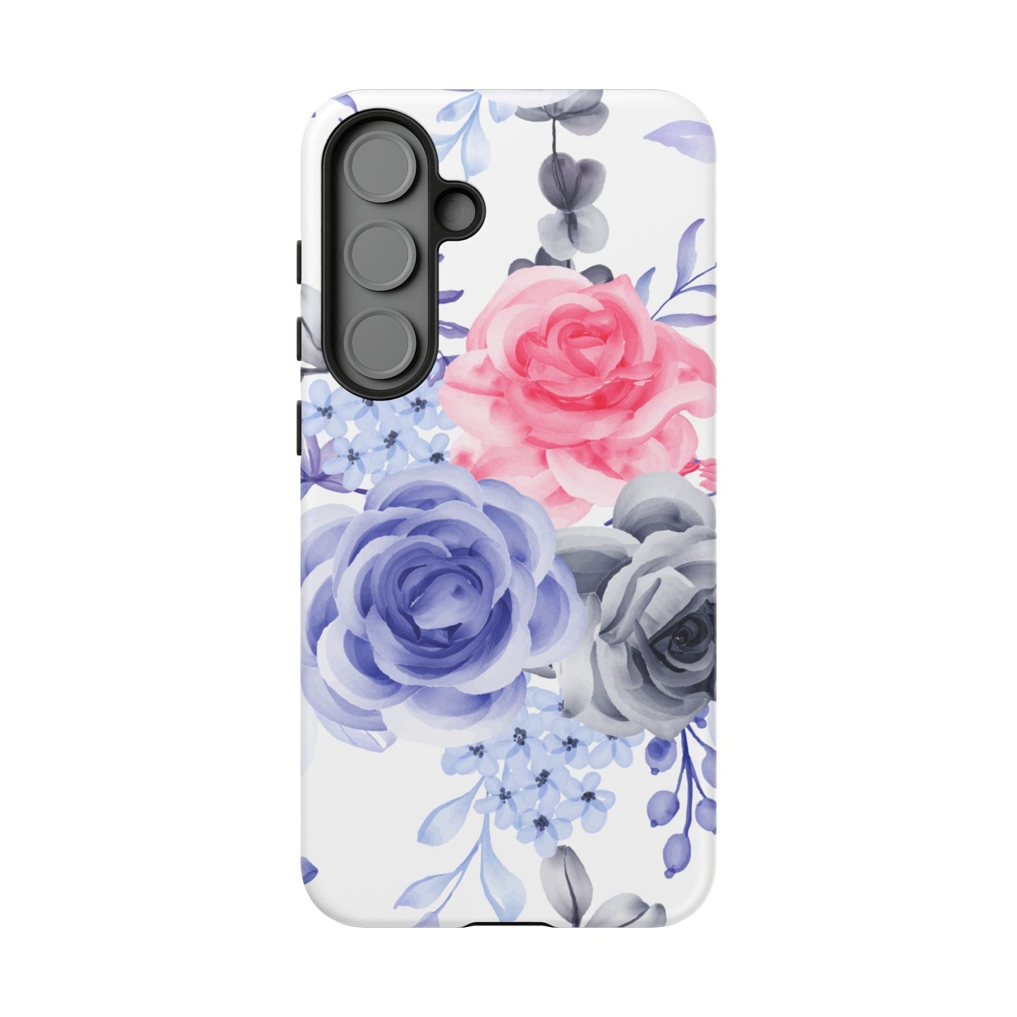 Elegant Blue Floral Watercolor Design – Samsung Galaxy Case - BOGO Cases