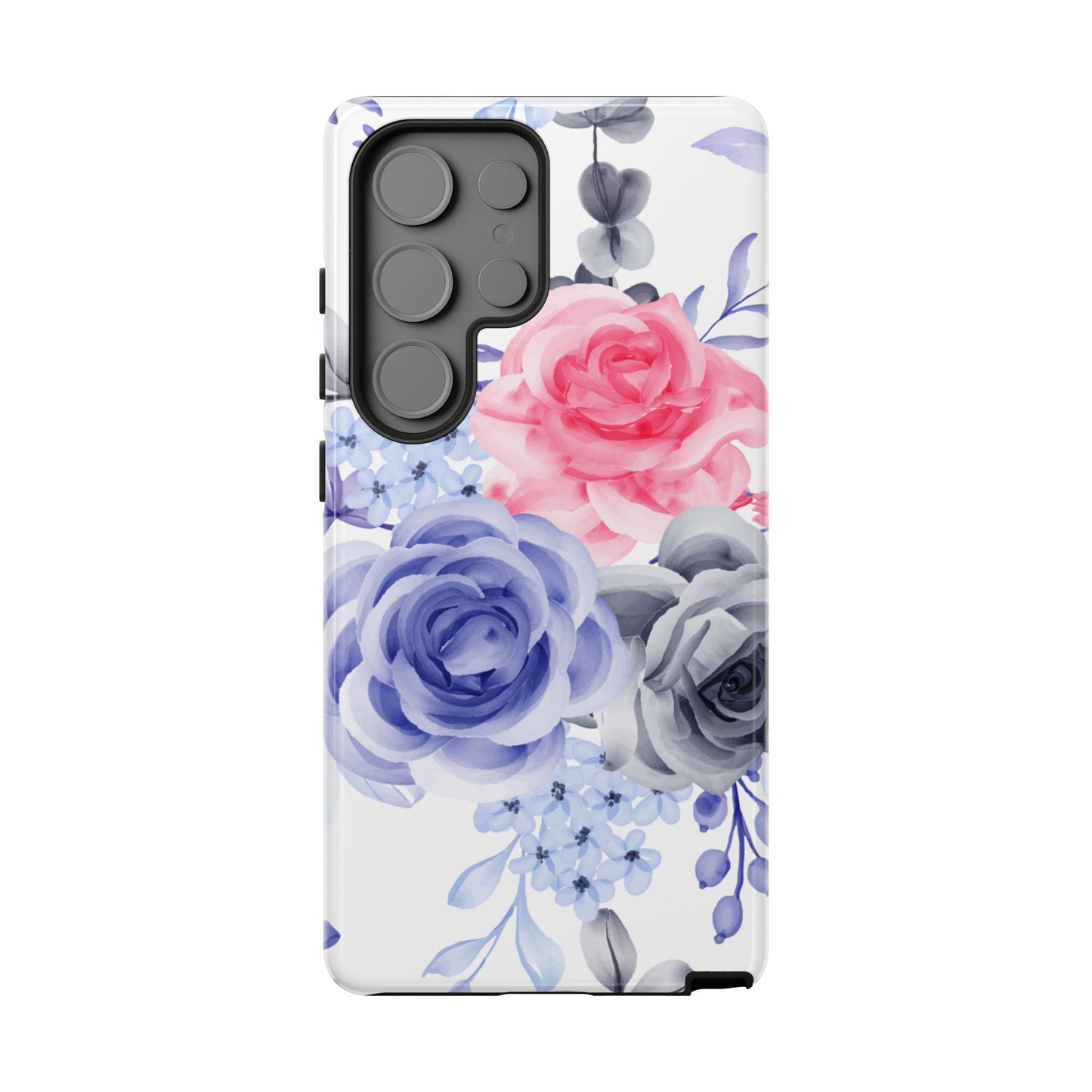 Elegant Blue Floral Watercolor Design – Samsung Galaxy Case - BOGO Cases