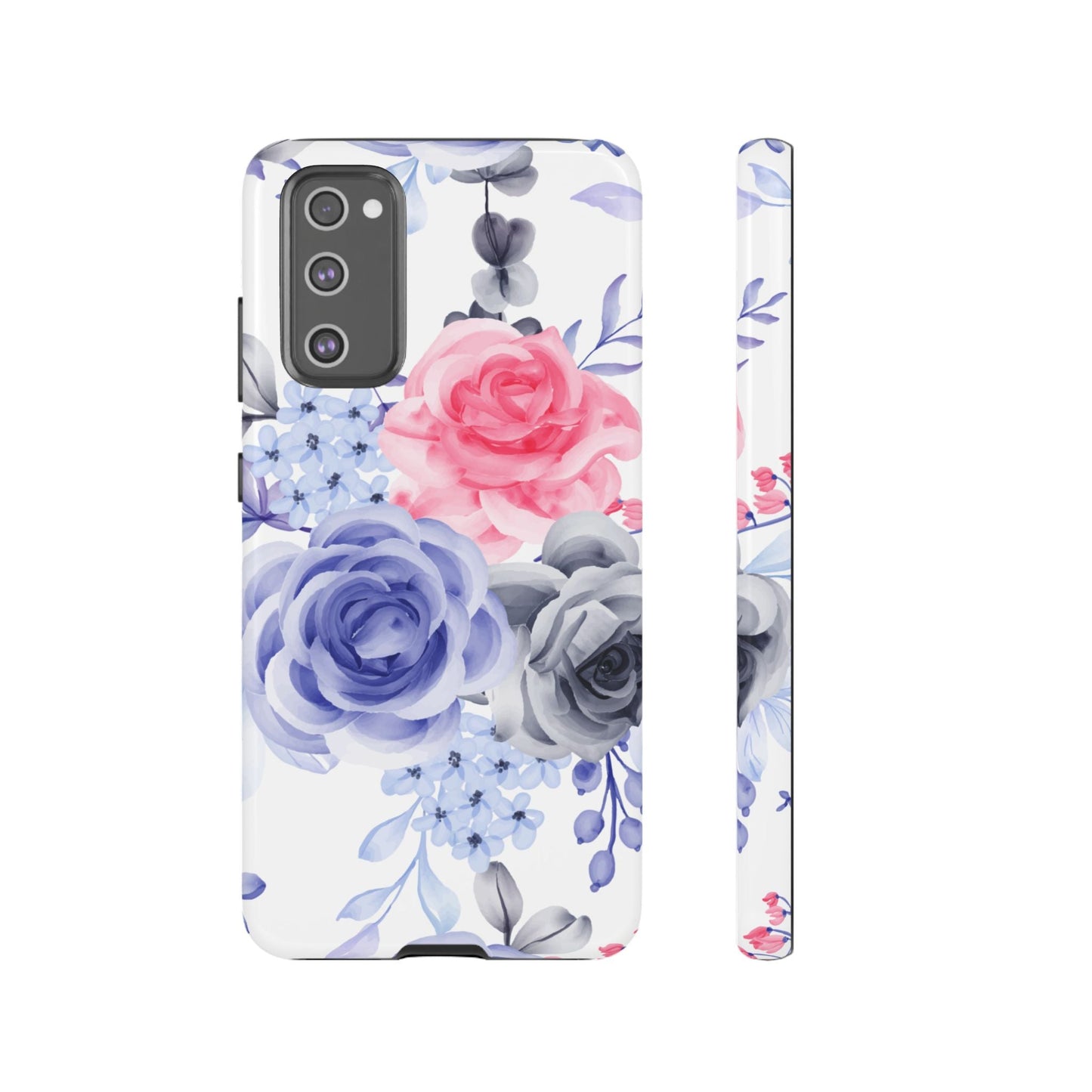 Elegant Blue Floral Watercolor Design – Samsung Galaxy Case - BOGO Cases