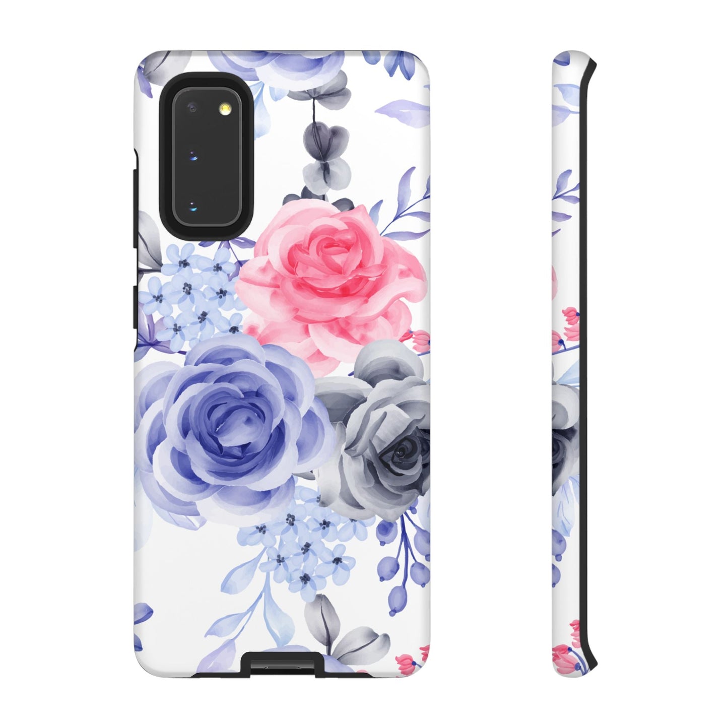 Elegant Blue Floral Watercolor Design – Samsung Galaxy Case - BOGO Cases