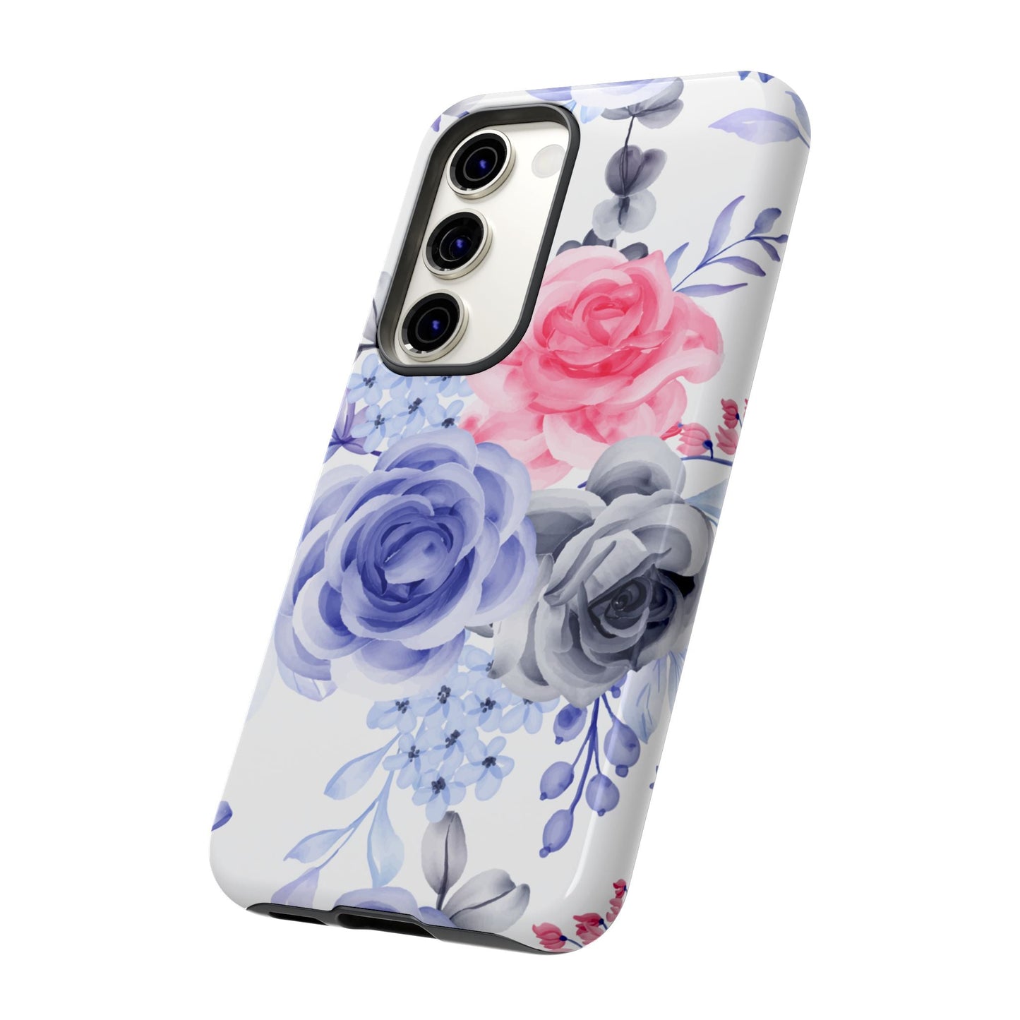 Elegant Blue Floral Watercolor Design – Samsung Galaxy Case - BOGO Cases