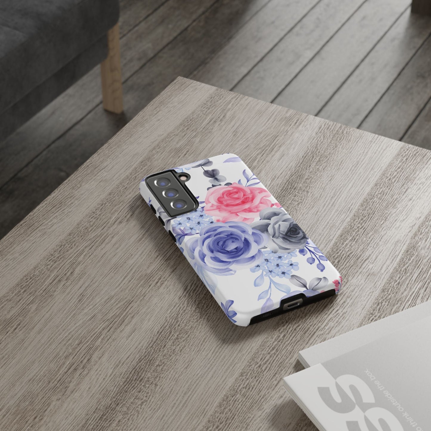 Elegant Blue Floral Watercolor Design – Samsung Galaxy Case - BOGO Cases