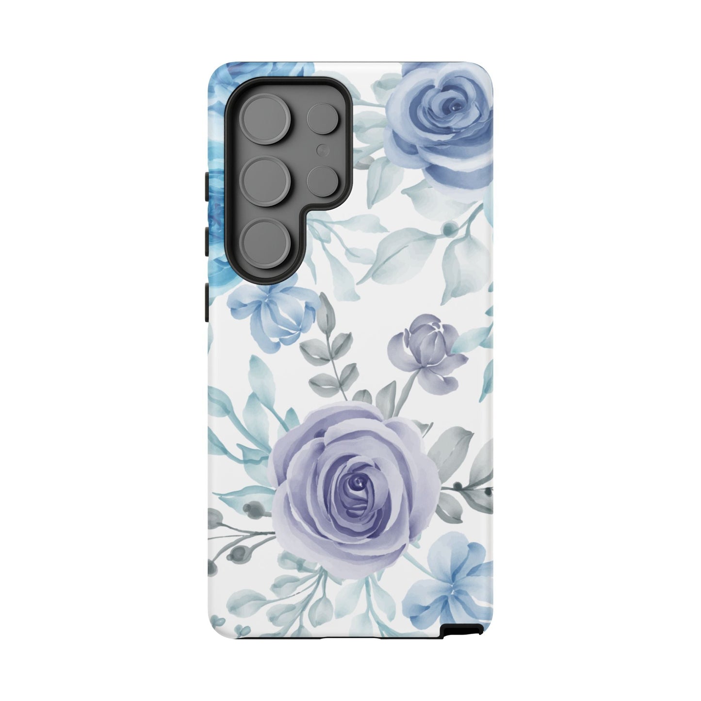 Elegant Blue & Violet Roses Samsung Galaxy Case – Artistic Floral Design for Stylish Protection - BOGO Cases