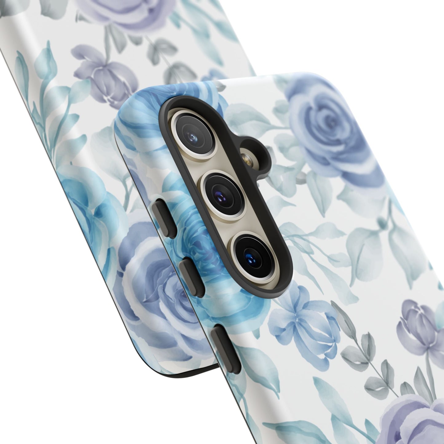 Elegant Blue & Violet Roses Samsung Galaxy Case – Artistic Floral Design for Stylish Protection - BOGO Cases