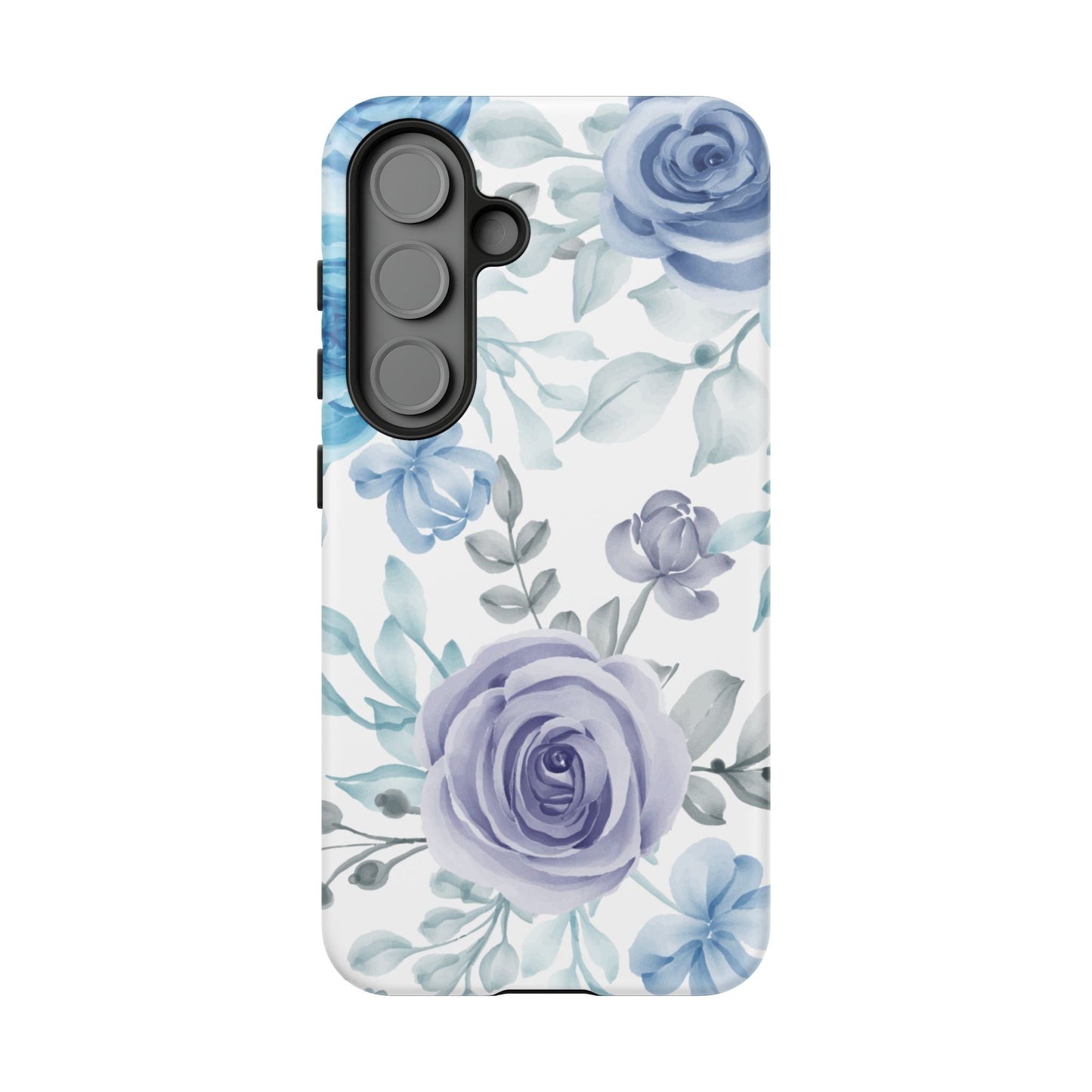 Elegant Blue & Violet Roses Samsung Galaxy Case – Artistic Floral Design for Stylish Protection - BOGO Cases