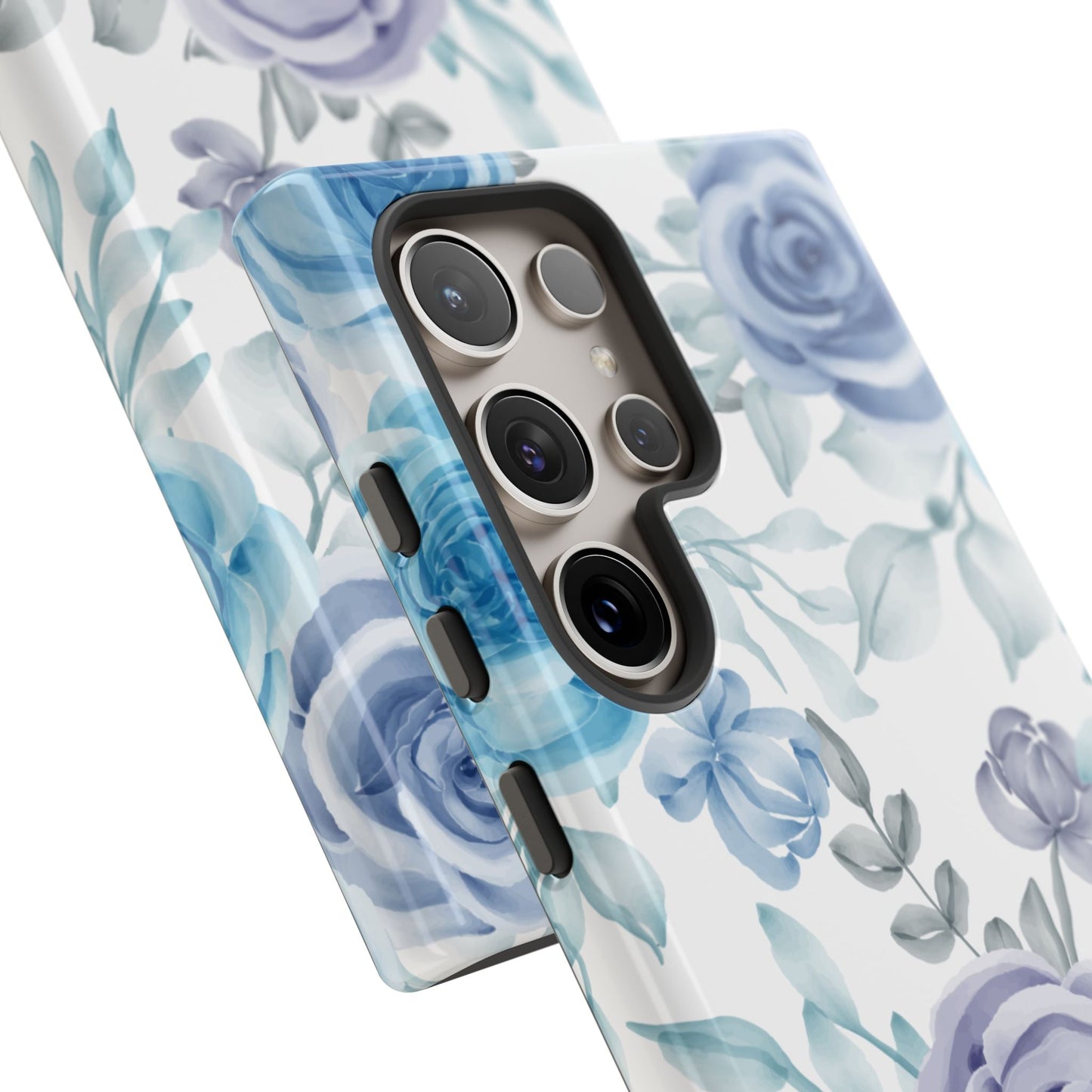 Elegant Blue & Violet Roses Samsung Galaxy Case – Artistic Floral Design for Stylish Protection - BOGO Cases