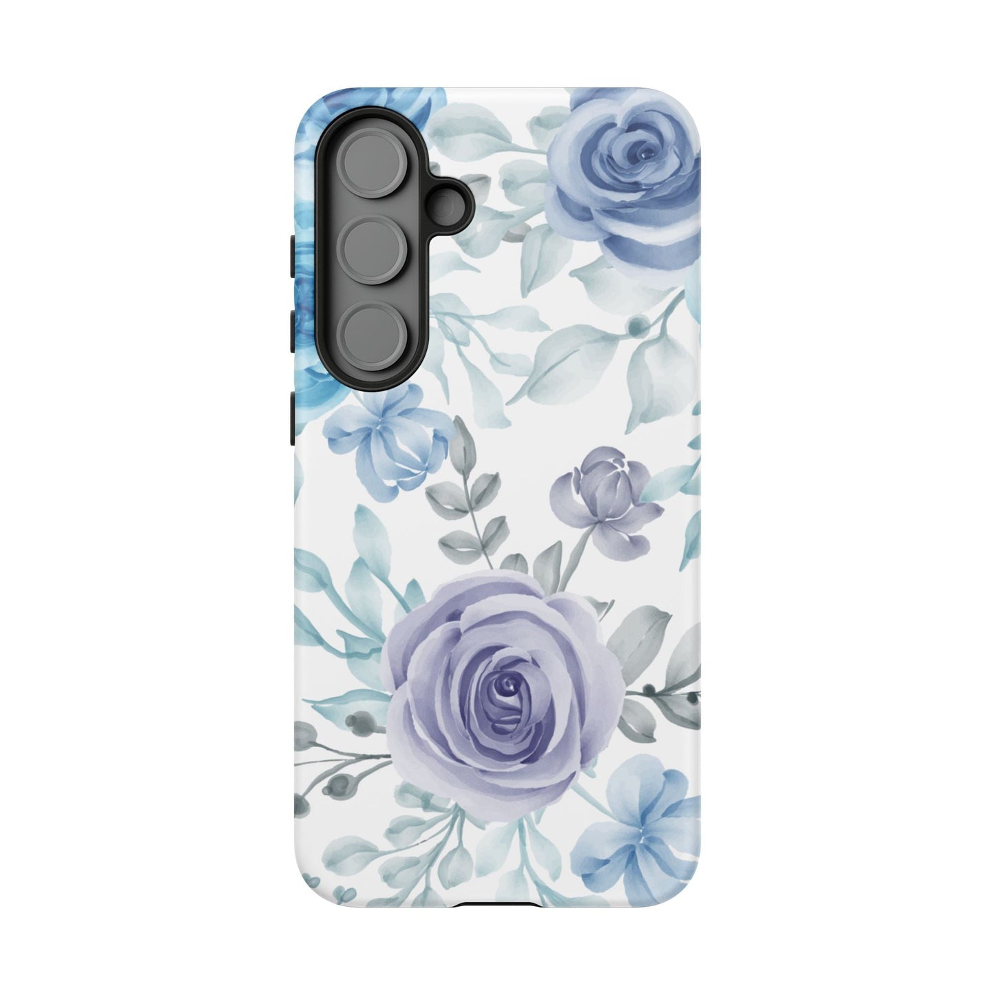 Elegant Blue & Violet Roses Samsung Galaxy Case – Artistic Floral Design for Stylish Protection - BOGO Cases